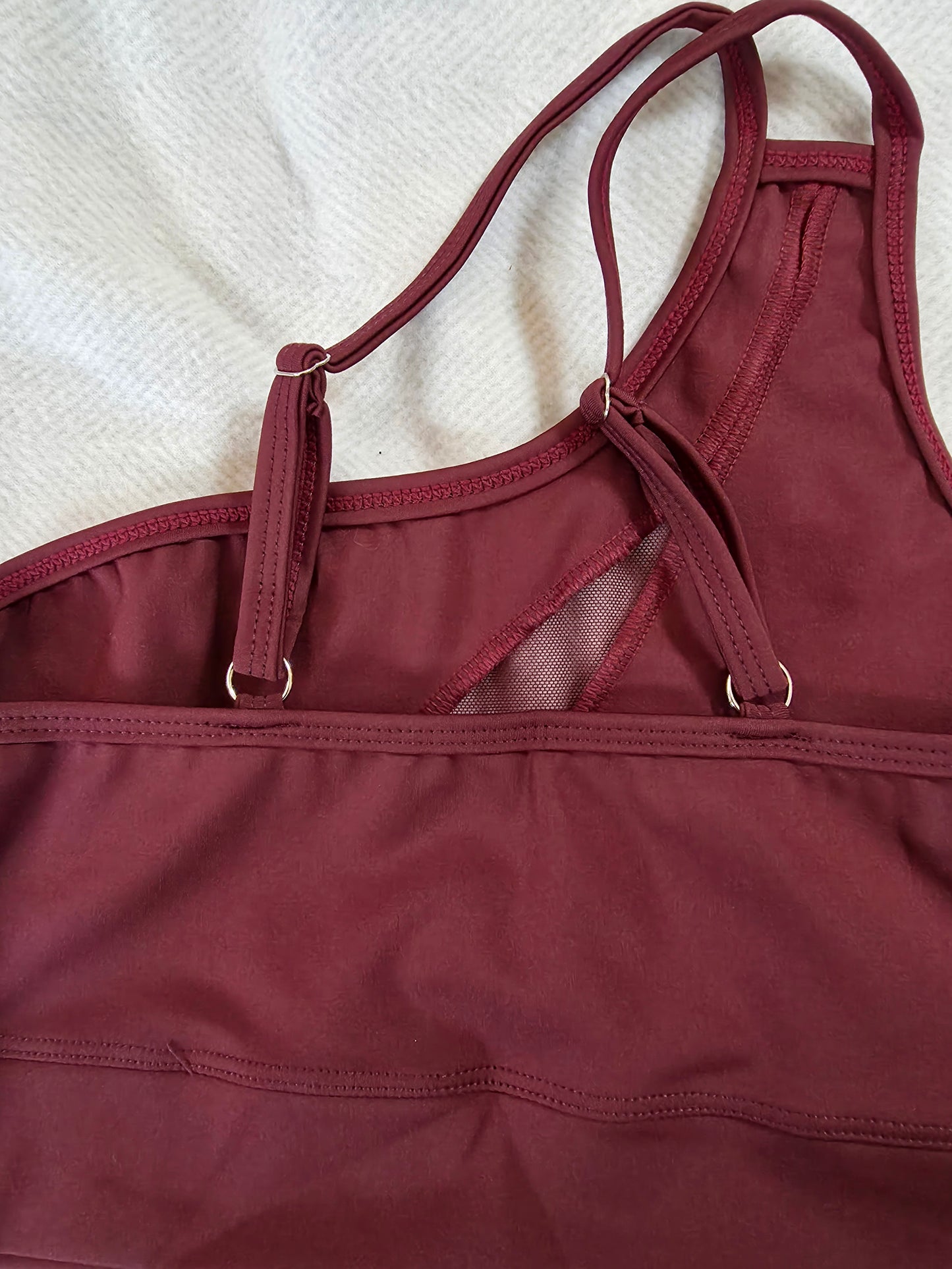 Paw Drazzel Boutique Women's Athletic Wear, Two-Piece, Long-Leg, Over-One-Shoulder Sports Bra, High Waist, Scrunch Booty, Sheer Paneled, Lycra Workout Set