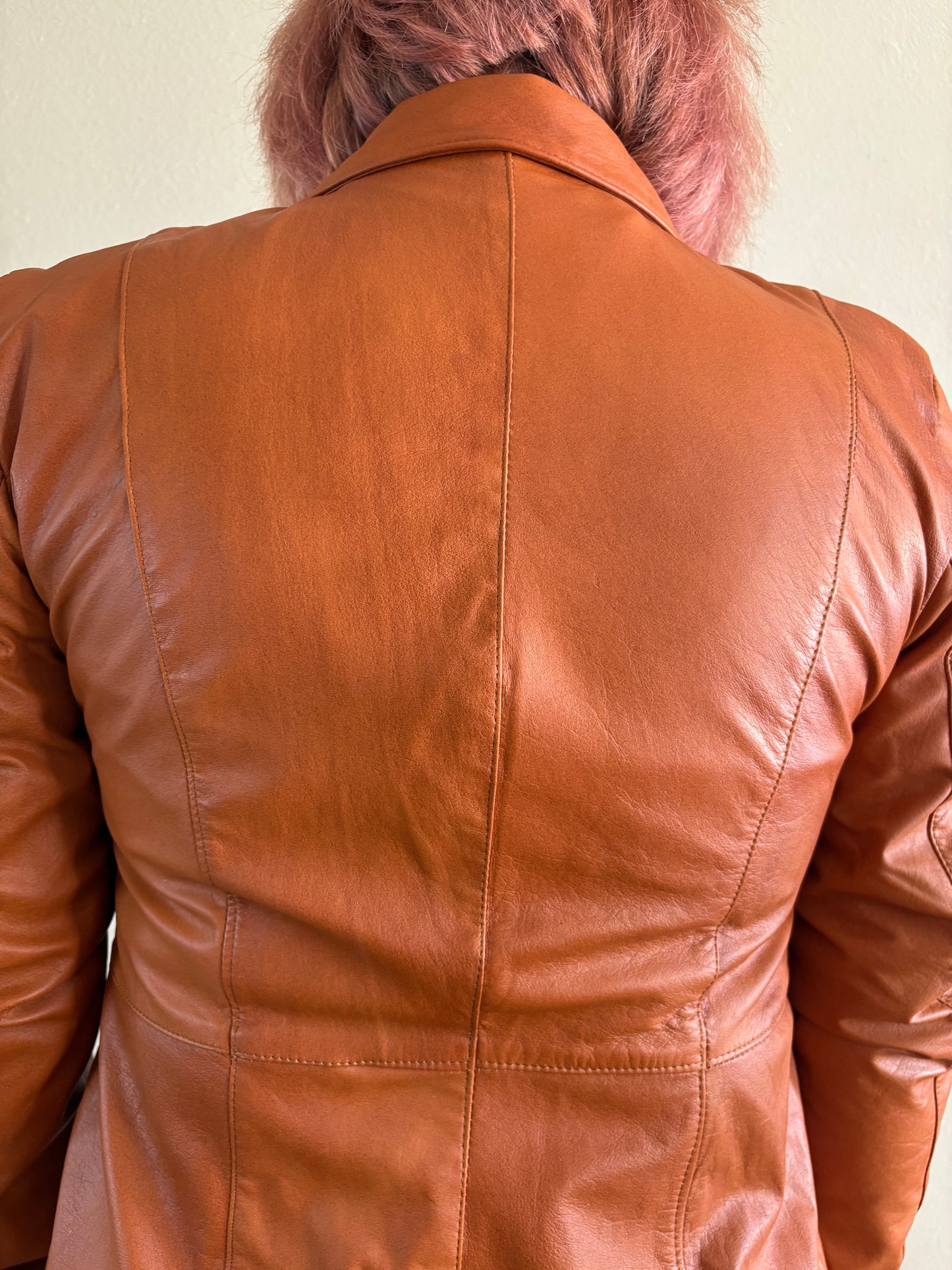 Paw Drazzel Boutique Women's Brown, Real Goatskin Leather Blazer