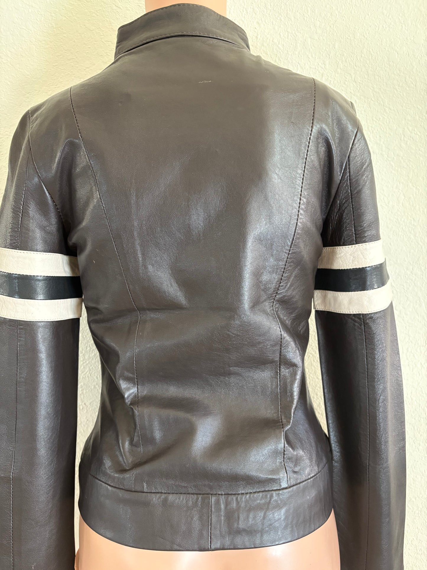 Paw Drazzel Boutique Women's Dark Brown, Zip-Up, Sheepskin, Roadster Jacket