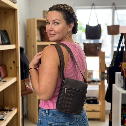 Paw Drazzel Boutique Men's & Women's, Travel Shoulder, Multi-Pocket, Built-In Card Slots, Heritage Leather Shoulder Bag