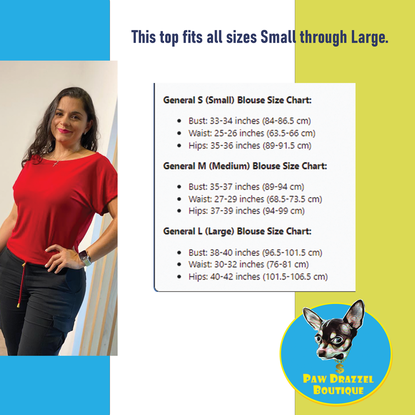 Paw Drazzel Boutique Women's Casualwear, Open Shoulder, Short Sleeve, Round Wide Neck Blouse