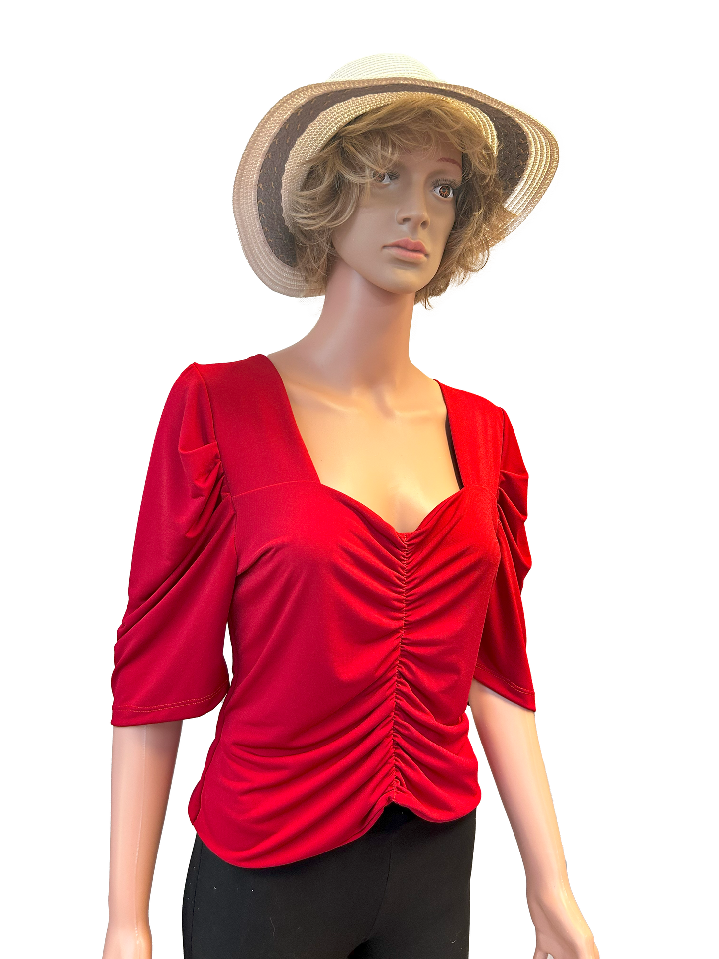 Paw Drazzel Boutique Women's Casualwear, Full Shoulder, Mid-Length Sleeve Tori Blouse