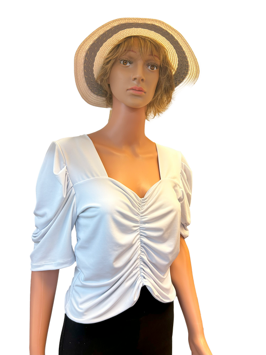 Paw Drazzel Boutique Women's Casualwear, Full Shoulder, Mid-Length Sleeve Tori Blouse