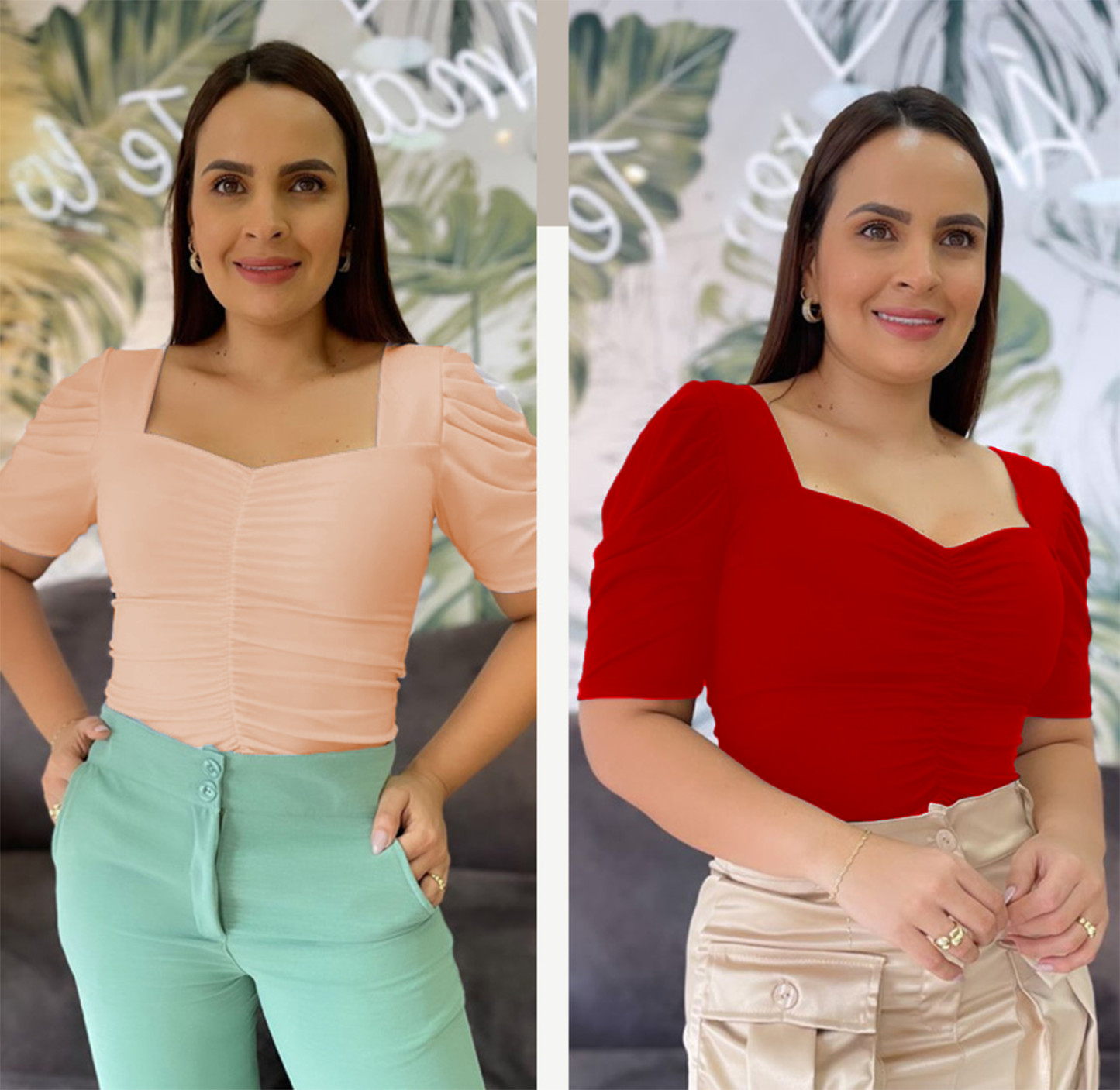 Paw Drazzel Boutique Women's Casualwear, Full Shoulder, Mid-Length Sleeve Tori Blouse