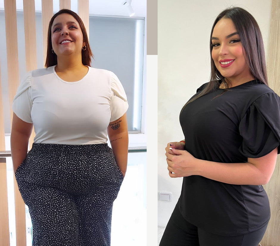 Paw Drazzel Boutique Women's Casualwear, Layered Shoulder, 1/4 Sleeve, Round Neck Tulip Top