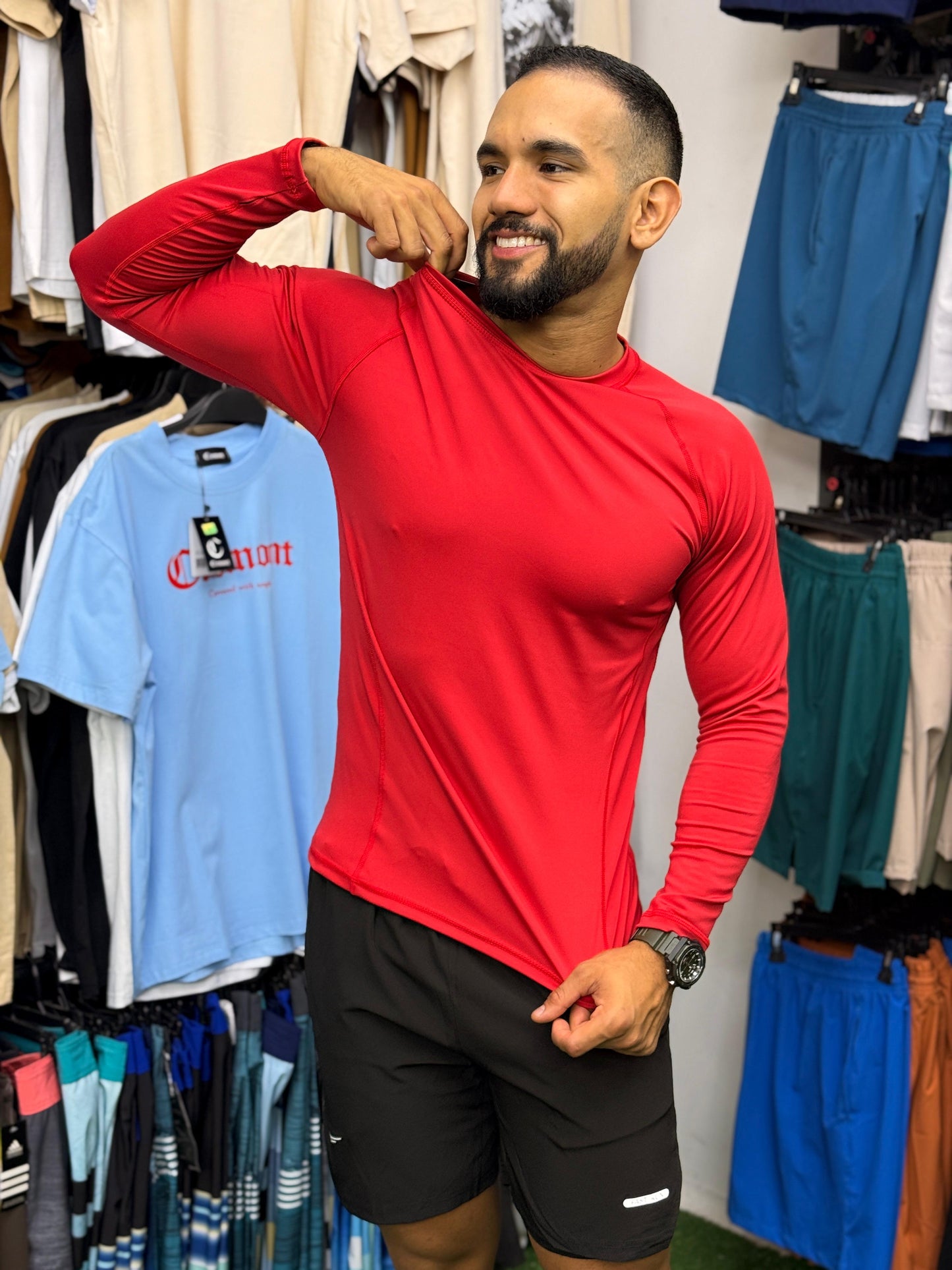 Paw Drazzel Boutique Men's Athletic Wear, Long Sleeve, Round Neck, Heater Shirt