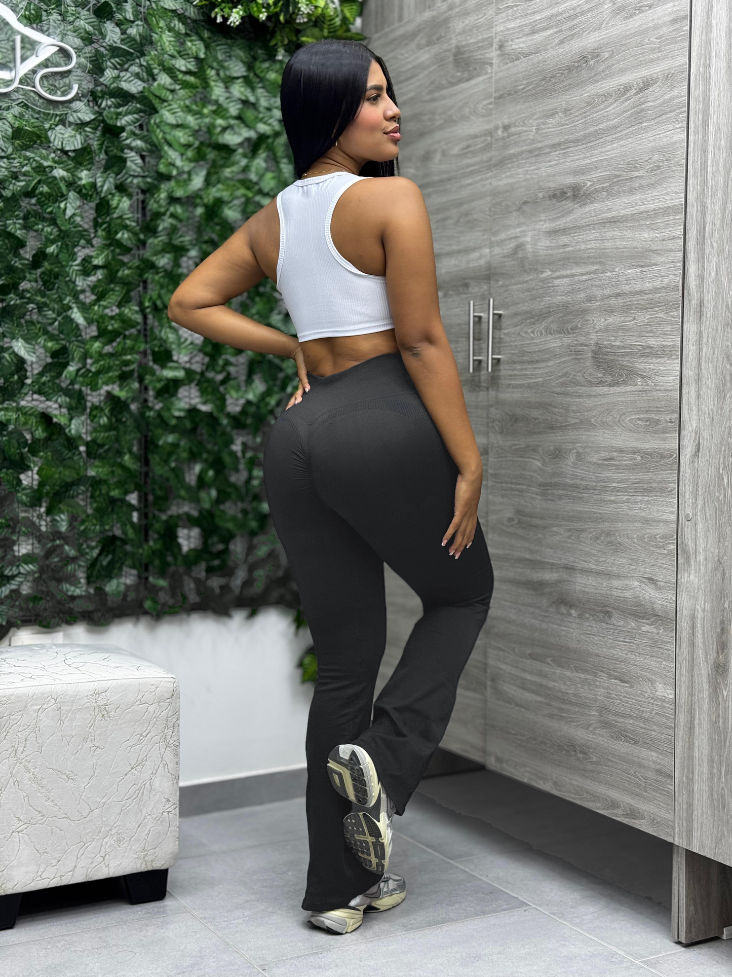 Paw Drazzel Boutique Women's Athletic Wear Long-Leg, High Waist, Scrunch Booty, Bell-Bottom Yoga Pants