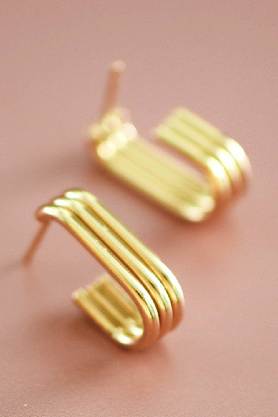 Paw Drazzel Boutique Women's Jewelry, 18K Gold Plated, Hypoallergenic, Waterproof Stainless Steel Hoop Jay Earrings