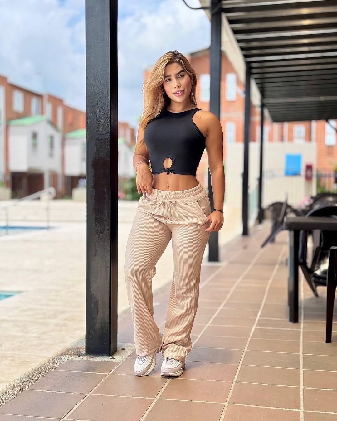 Paw Drazzel Boutique Women's Athletic Wear, Waffle Fabric, Elastic Waistband, Straight Leg Yoga Pants