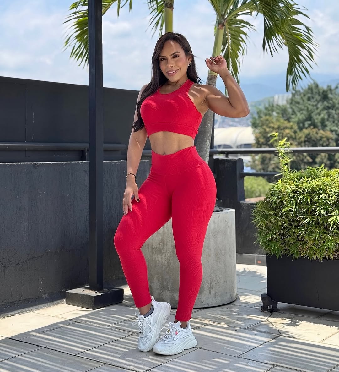 Paw Drazzel Boutique Women's Athletic Wear, Two-Piece, Long-Leg, Sports Bra, High Waist, Scrunch Booty, Zebra Ridge Texture, Workout Set