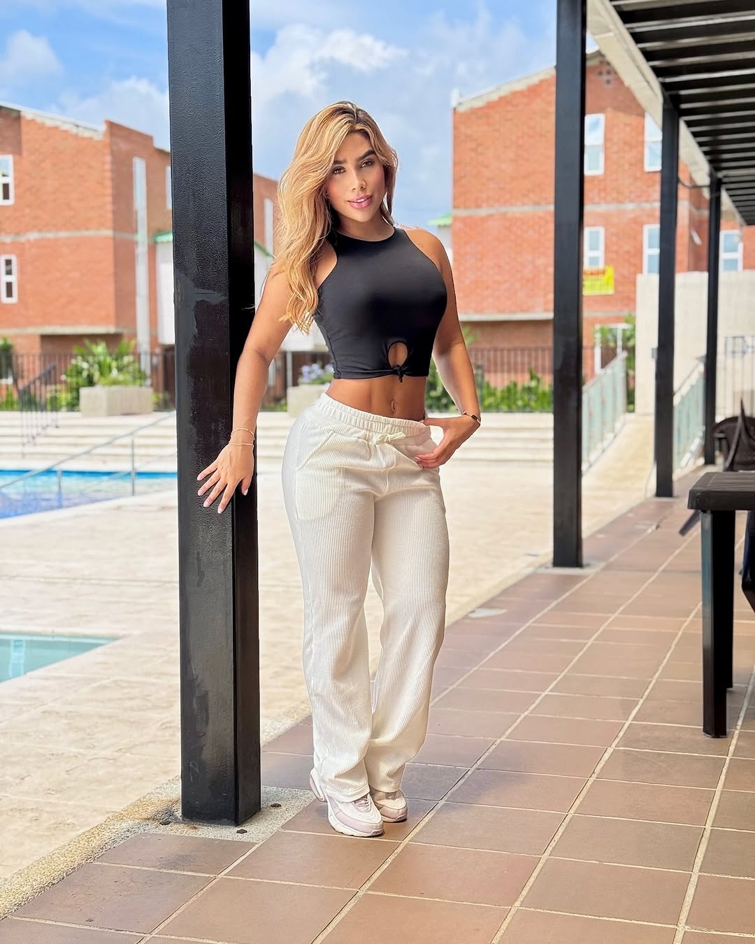 Paw Drazzel Boutique Women's Athletic Wear, Waffle Fabric, Elastic Waistband, Straight Leg Yoga Pants