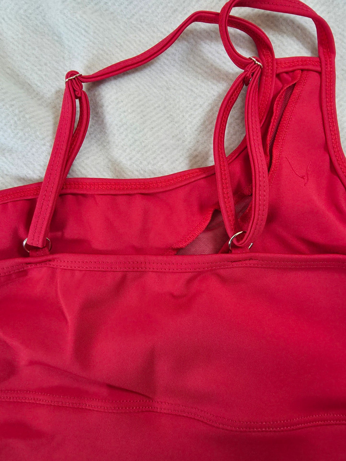 Paw Drazzel Boutique Women's Athletic Wear, Two-Piece, Long-Leg, Over-One-Shoulder Sports Bra, High Waist, Scrunch Booty, Sheer Paneled, Lycra Workout Set