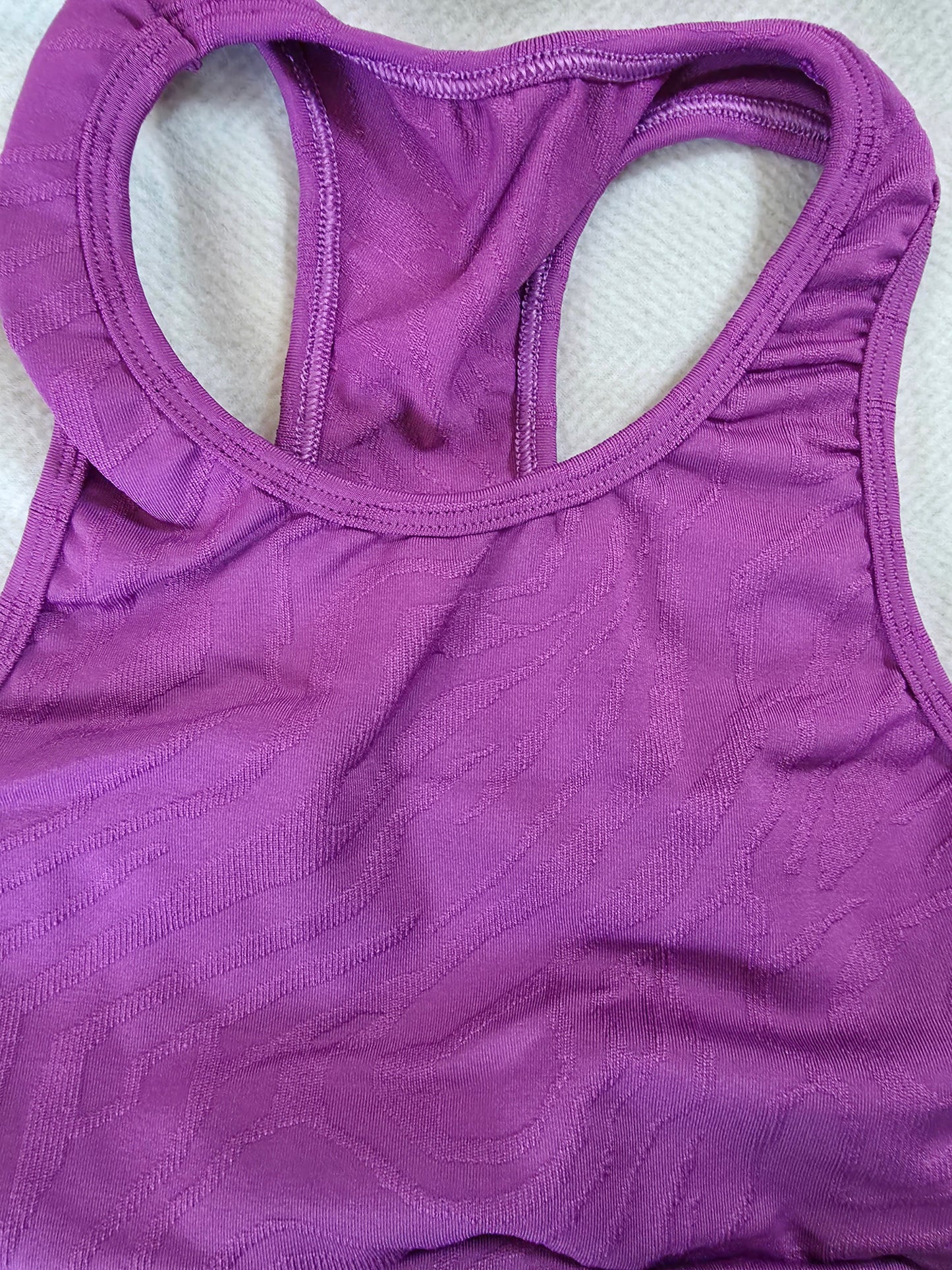 Paw Drazzel Boutique Women's Athletic Wear, Two-Piece, Long-Leg, Sports Bra, High Waist, Scrunch Booty, Zebra Ridge Texture, Workout Set