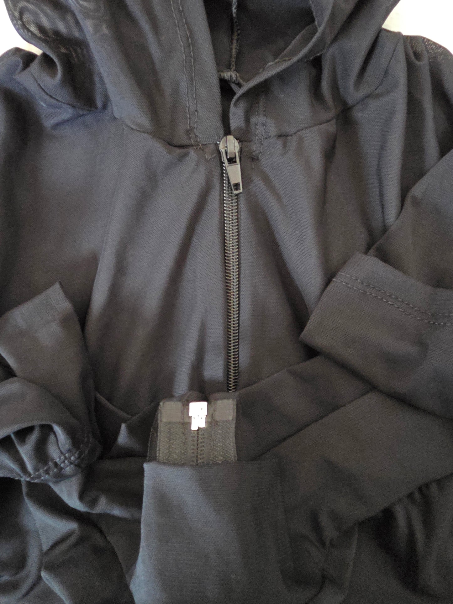 Paw Drazzel Boutique Women's Athletic Wear, Quarter Sleeve, Waist High, Full Length Zipper, Sheer Hooded Workout Jacket