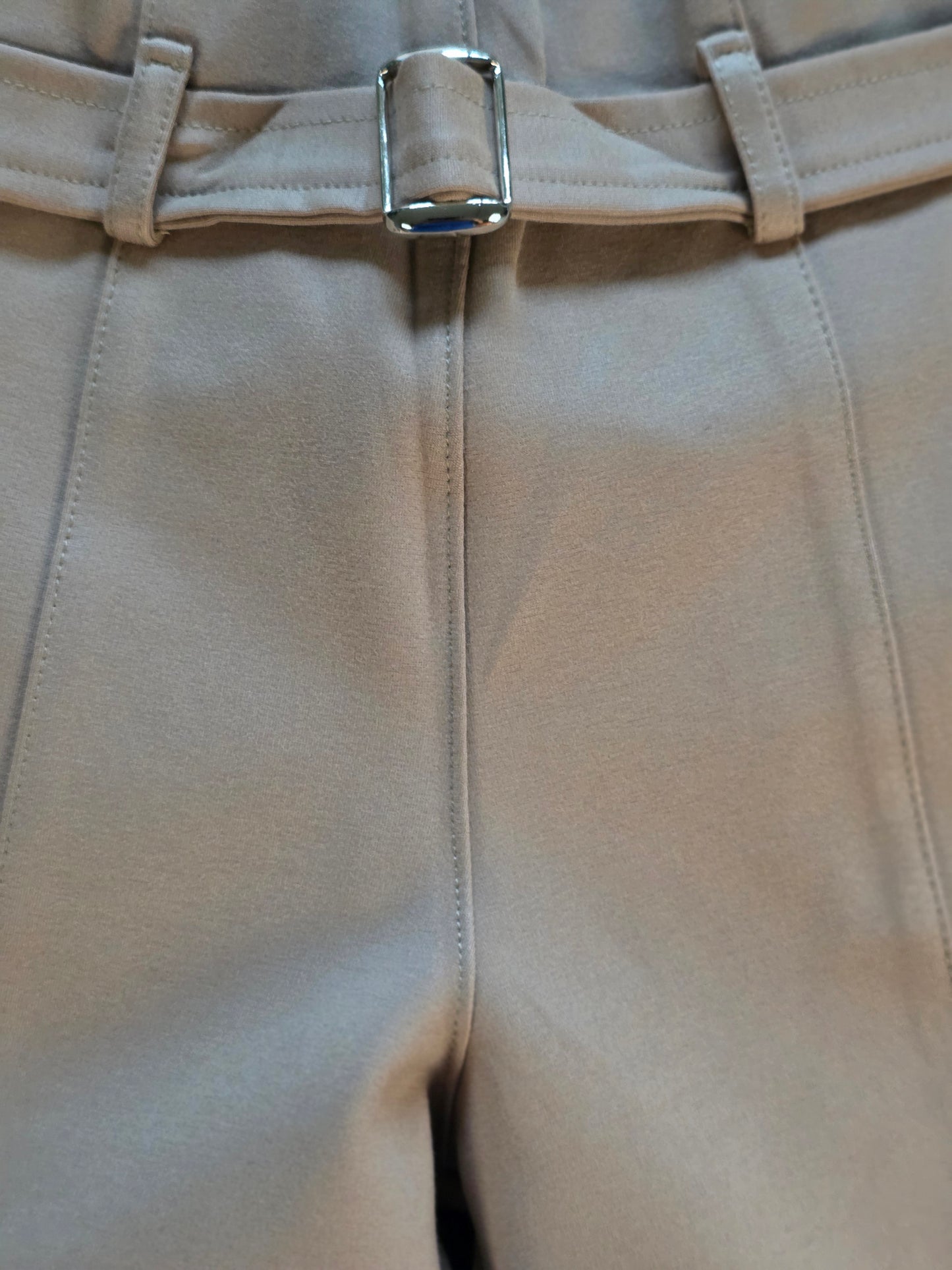 Paw Drazzel Boutique Women's High-Waisted, Belted, Straight-Leg, Tailored Pants