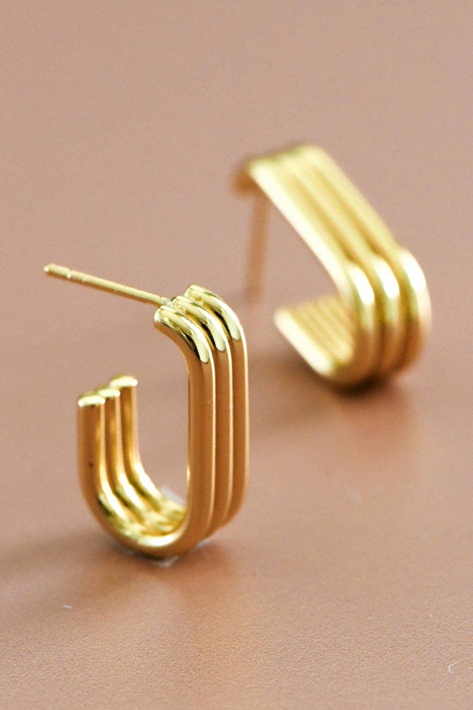 Paw Drazzel Boutique Women's Jewelry, 18K Gold Plated, Hypoallergenic, Waterproof Stainless Steel Hoop Jay Earrings