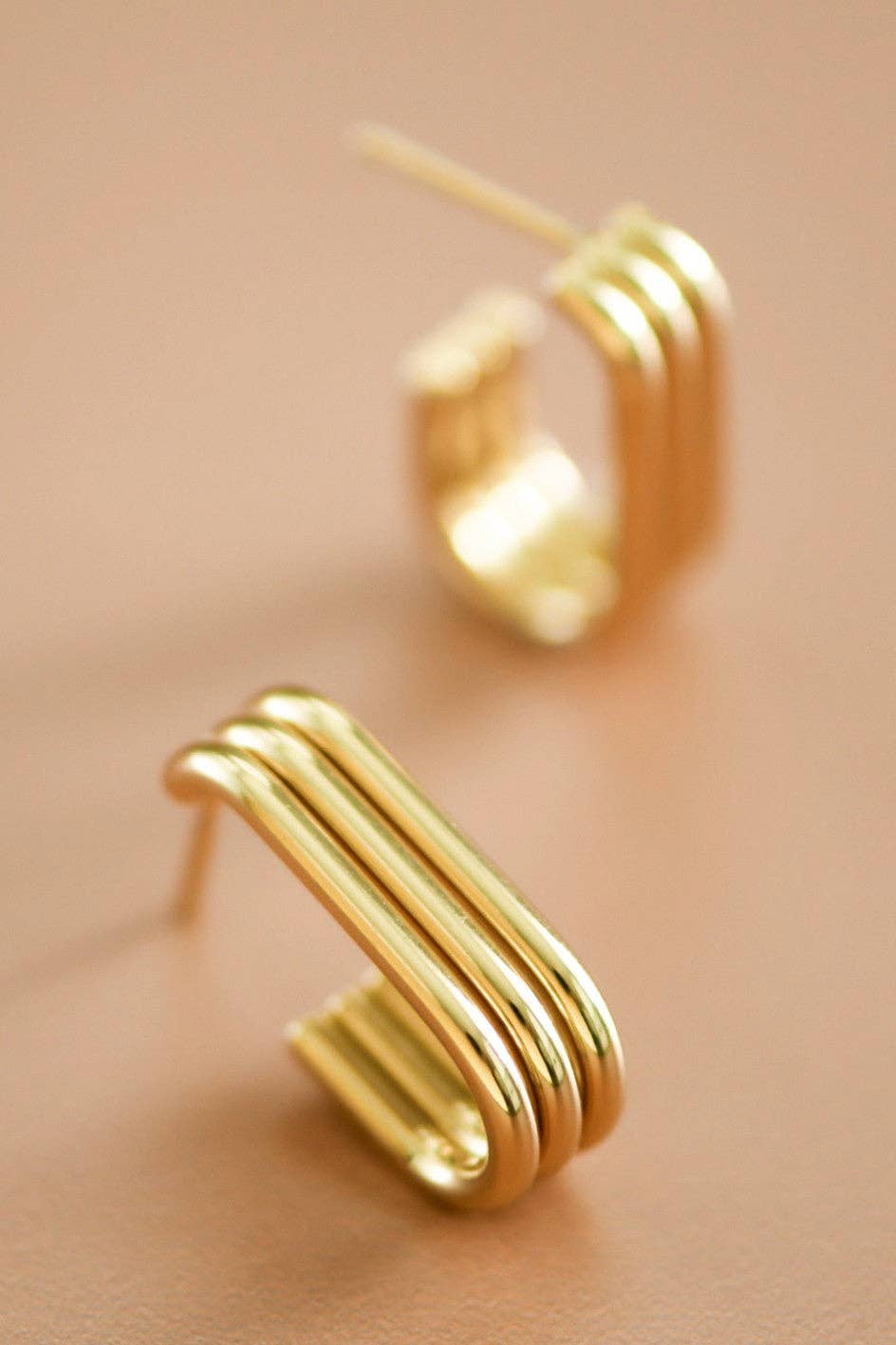 Paw Drazzel Boutique Women's Jewelry, 18K Gold Plated, Hypoallergenic, Waterproof Stainless Steel Hoop Jay Earrings
