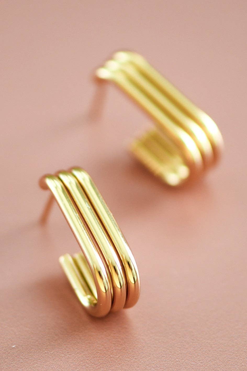 Paw Drazzel Boutique Women's Jewelry, 18K Gold Plated, Hypoallergenic, Waterproof Stainless Steel Hoop Jay Earrings