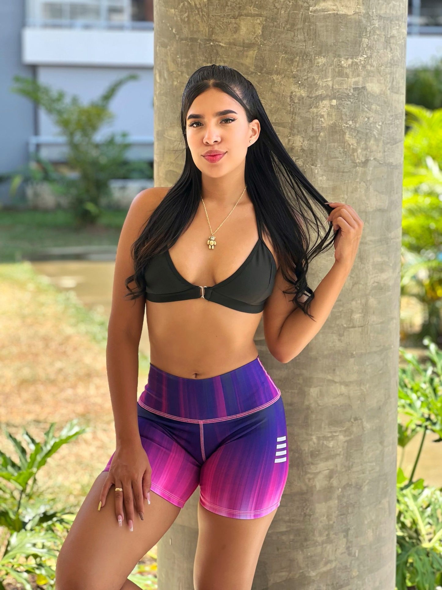 Paw Drazzel Boutique Women's Athletic Wear, One piece, Short-Leg, High Waist, Printed Workout Shorts