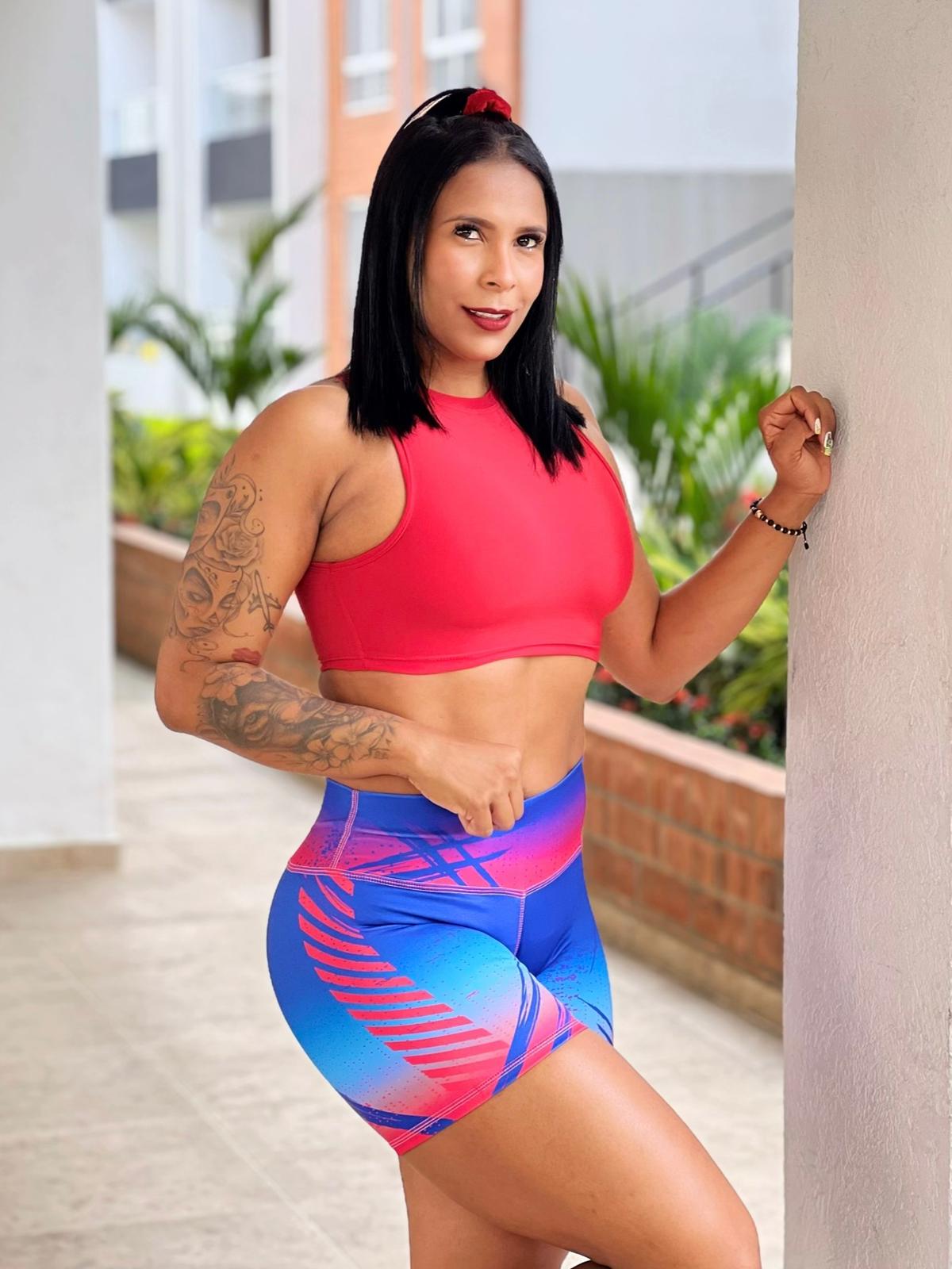 Paw Drazzel Boutique Women's Athletic Wear, One piece, Short-Leg, High Waist, Printed Workout Shorts
