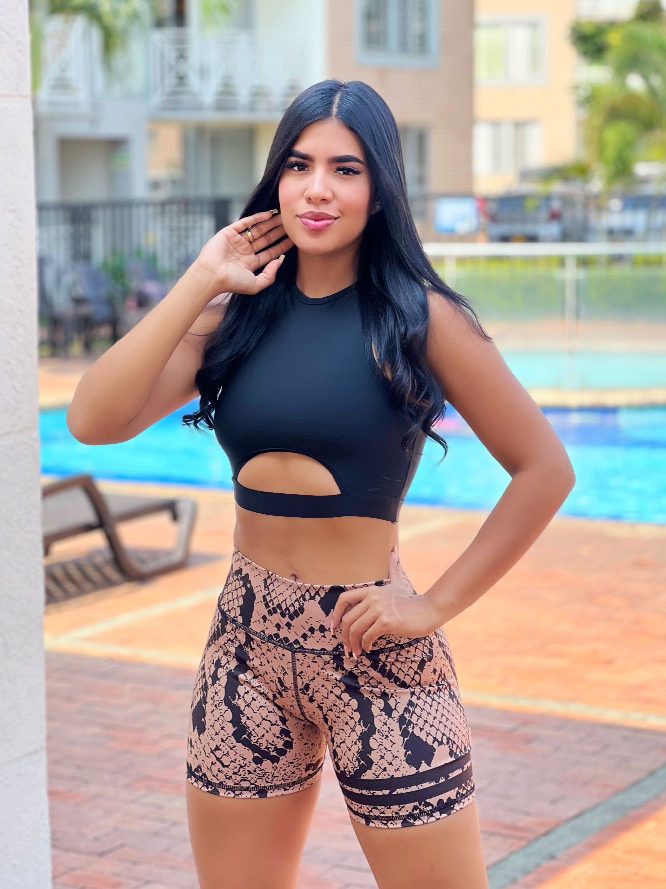 Paw Drazzel Boutique Women's Athletic Wear, One piece, Short-Leg, High Waist, Printed Workout Shorts