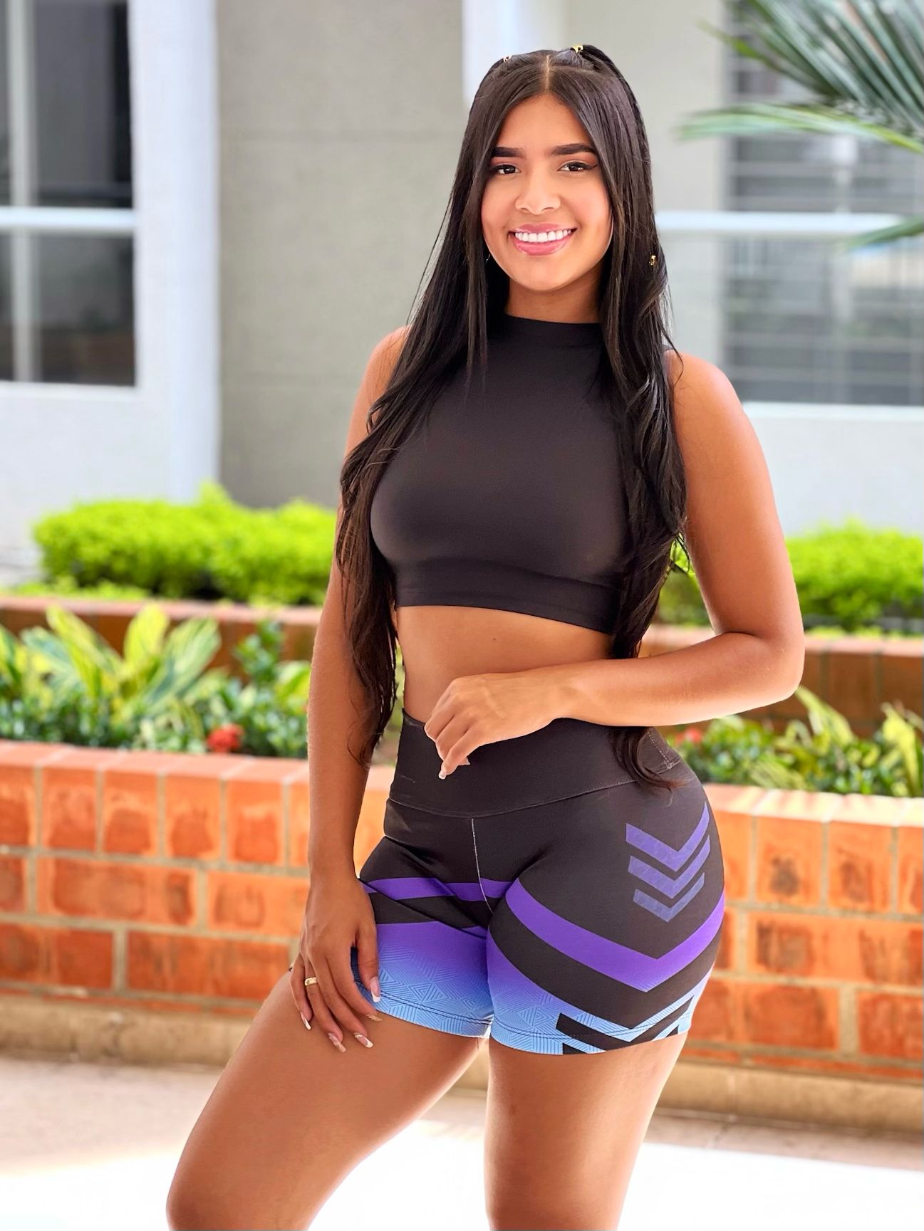 Paw Drazzel Boutique Women's Athletic Wear, One piece, Short-Leg, High Waist, Printed Workout Shorts
