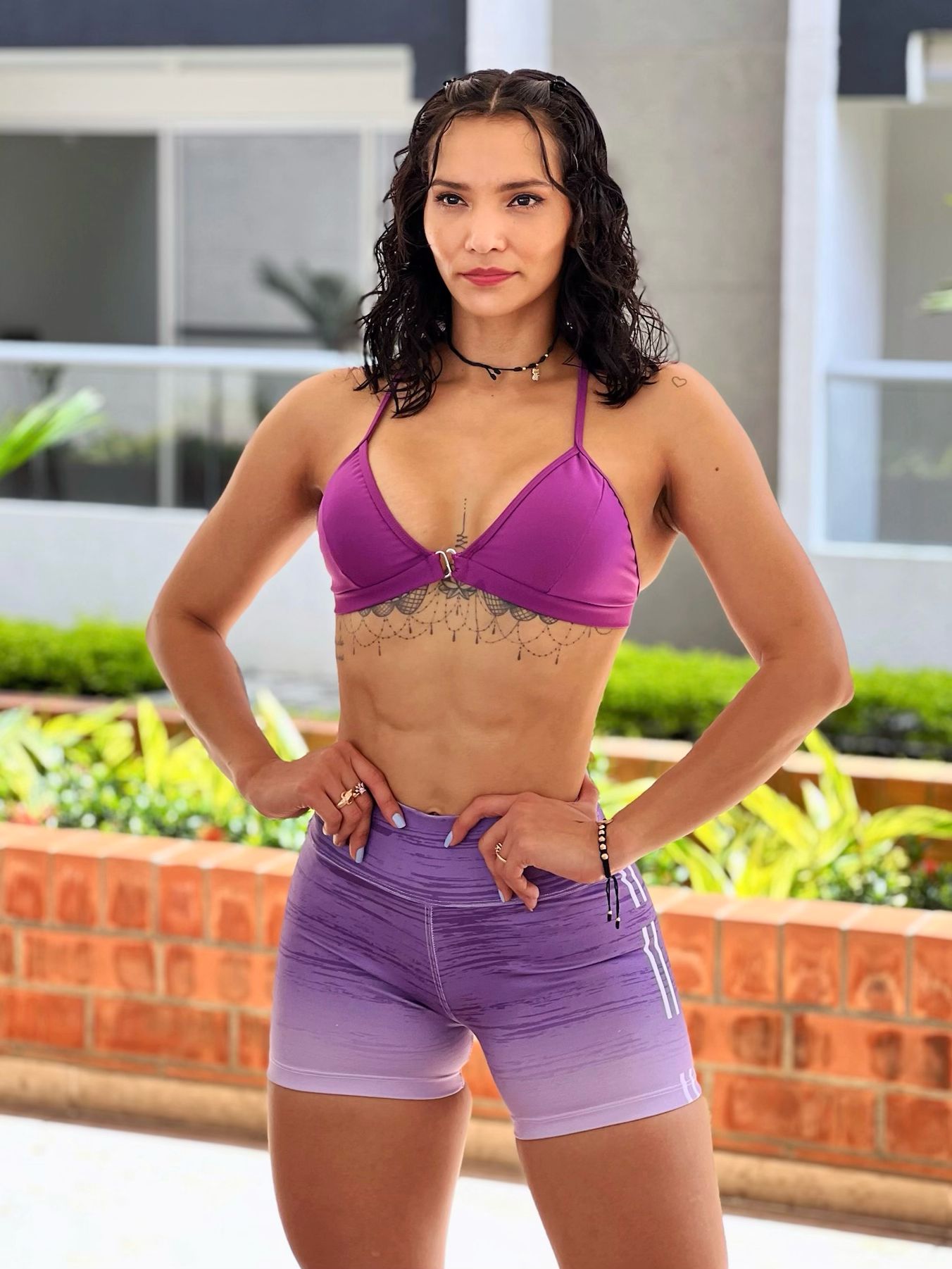Paw Drazzel Boutique Women's Athletic Wear, One piece, Short-Leg, High Waist, Printed Workout Shorts