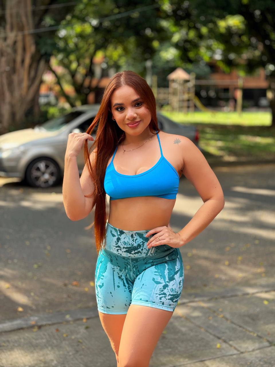 Paw Drazzel Boutique Women's Athletic Wear, One piece, Short-Leg, High Waist, Printed Workout Shorts