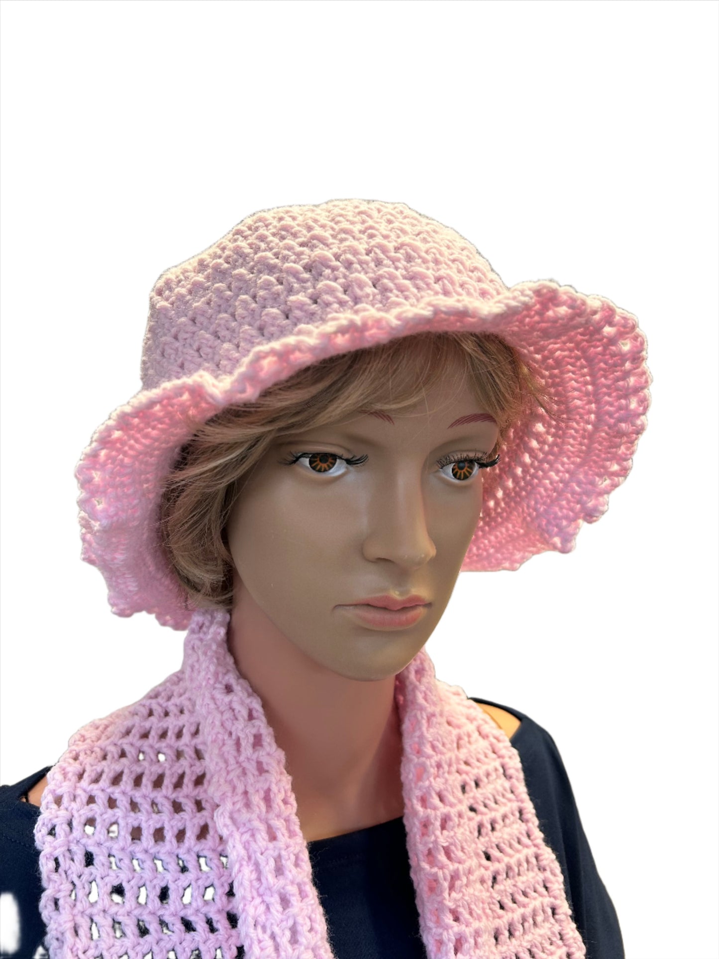 Paw Drazzel Boutique Women's Winter Wear, Handmade, Hypoallergenic, Handmade Women's Bucket Hat and Scarf Set