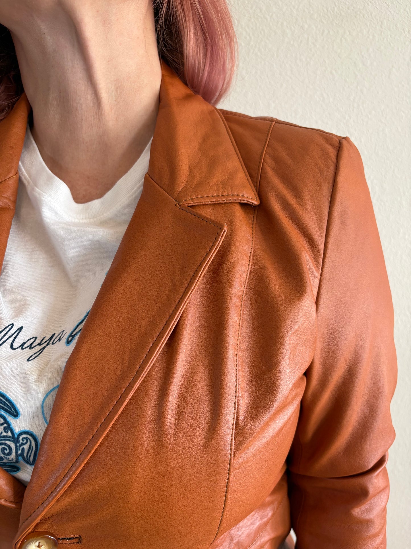 Paw Drazzel Boutique Women's Brown, Real Goatskin Leather Blazer