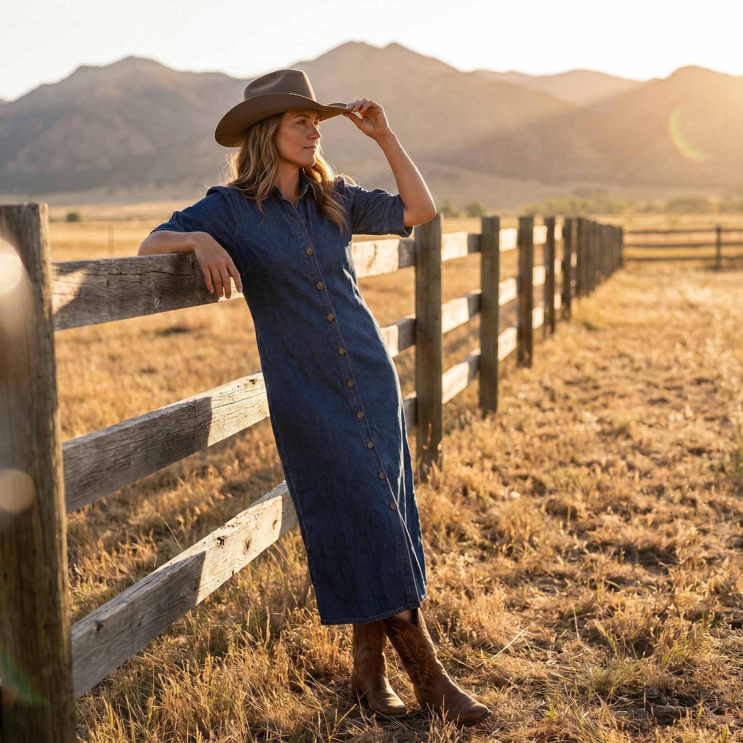 Paw Drazzel Boutique Women's Casualwear, V-Neck, Button-Up, Short Sleeve, Straight Waist, Buttonway Dress