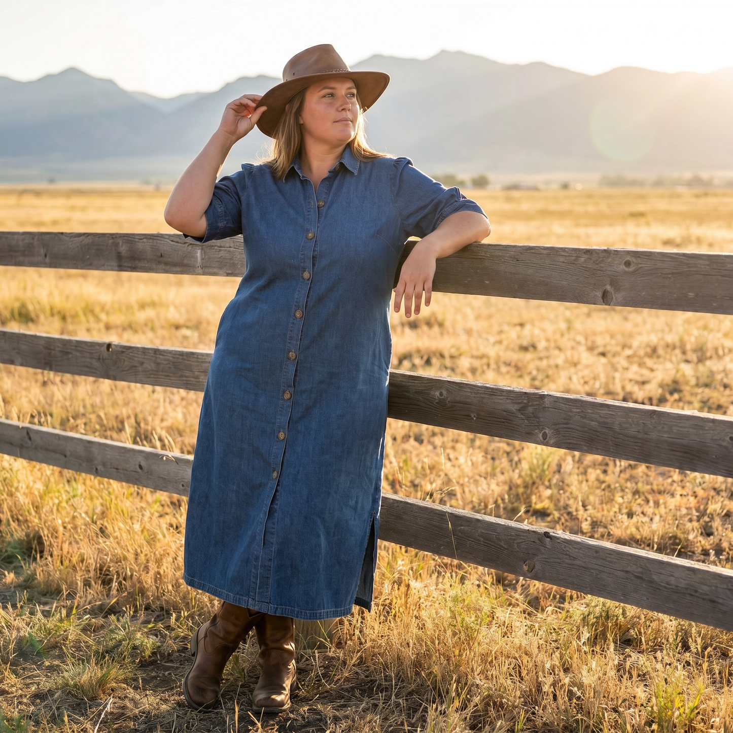 Paw Drazzel Boutique Women's Casualwear, V-Neck, Button-Up, Short Sleeve, Straight Waist, Buttonway Dress
