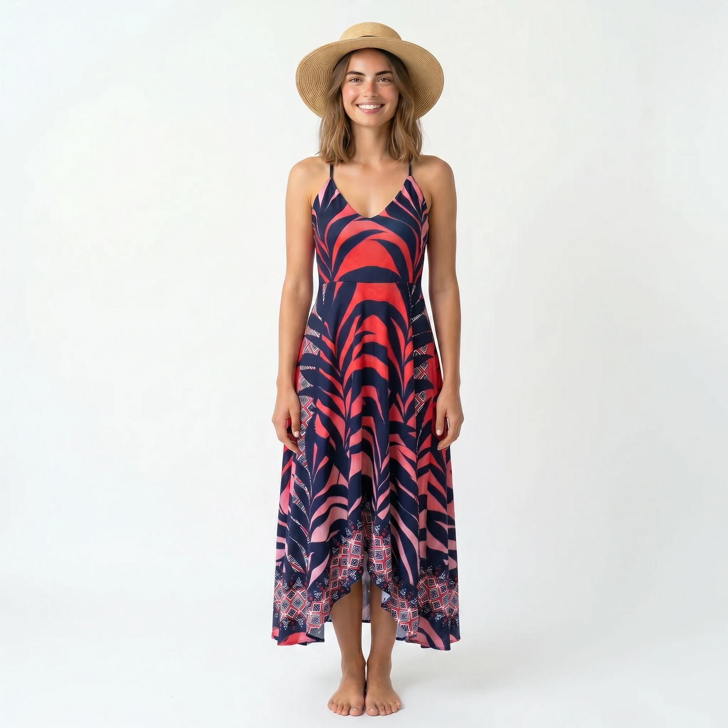 Paw Drazzel Boutique Women's Casualwear, Open Shoulder, Sleeveless, Plunging Neck, Spaghetti Strap Maxi Dress