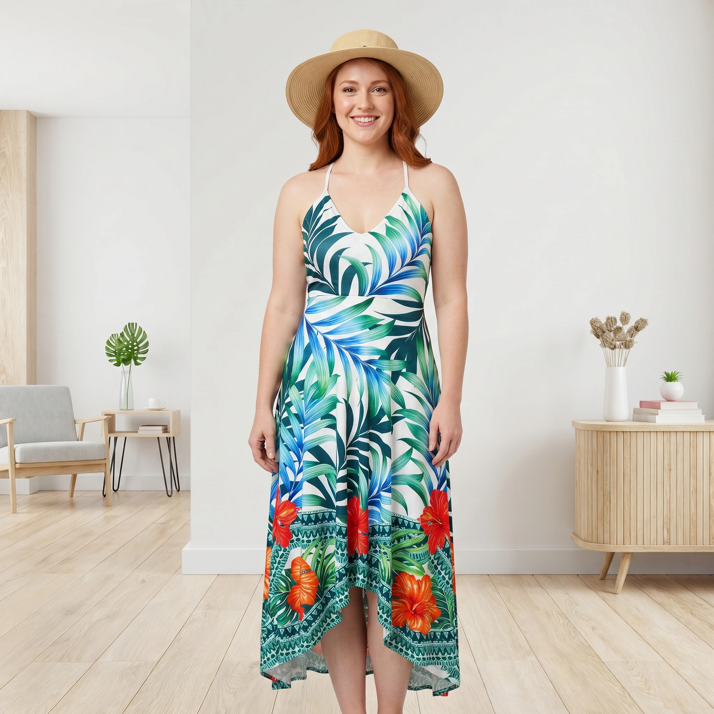 Paw Drazzel Boutique Women's Casualwear, Open Shoulder, Sleeveless, Plunging Neck, Spaghetti Strap Maxi Dress