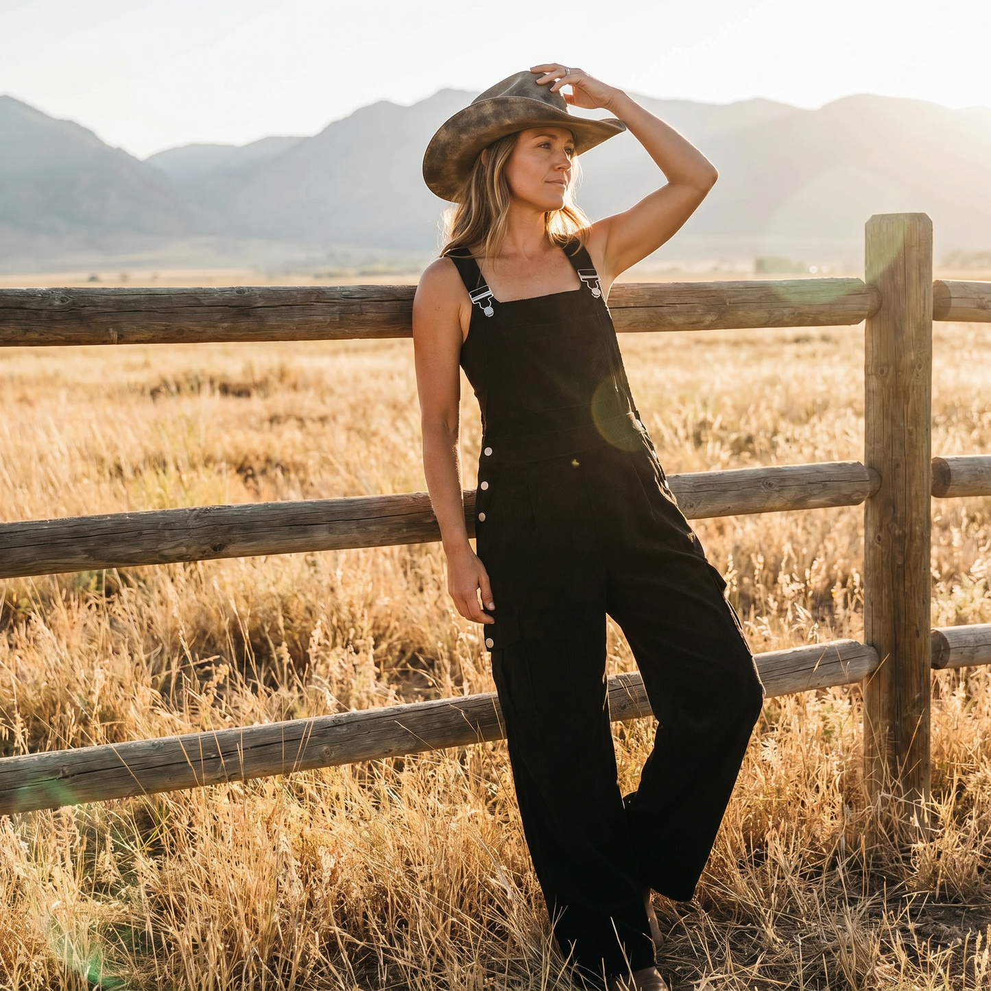 Paw Drazzel Boutique Women's Casual Wear, One Piece, Long-Leg, Shoulder Strap, Corduroy Overalls