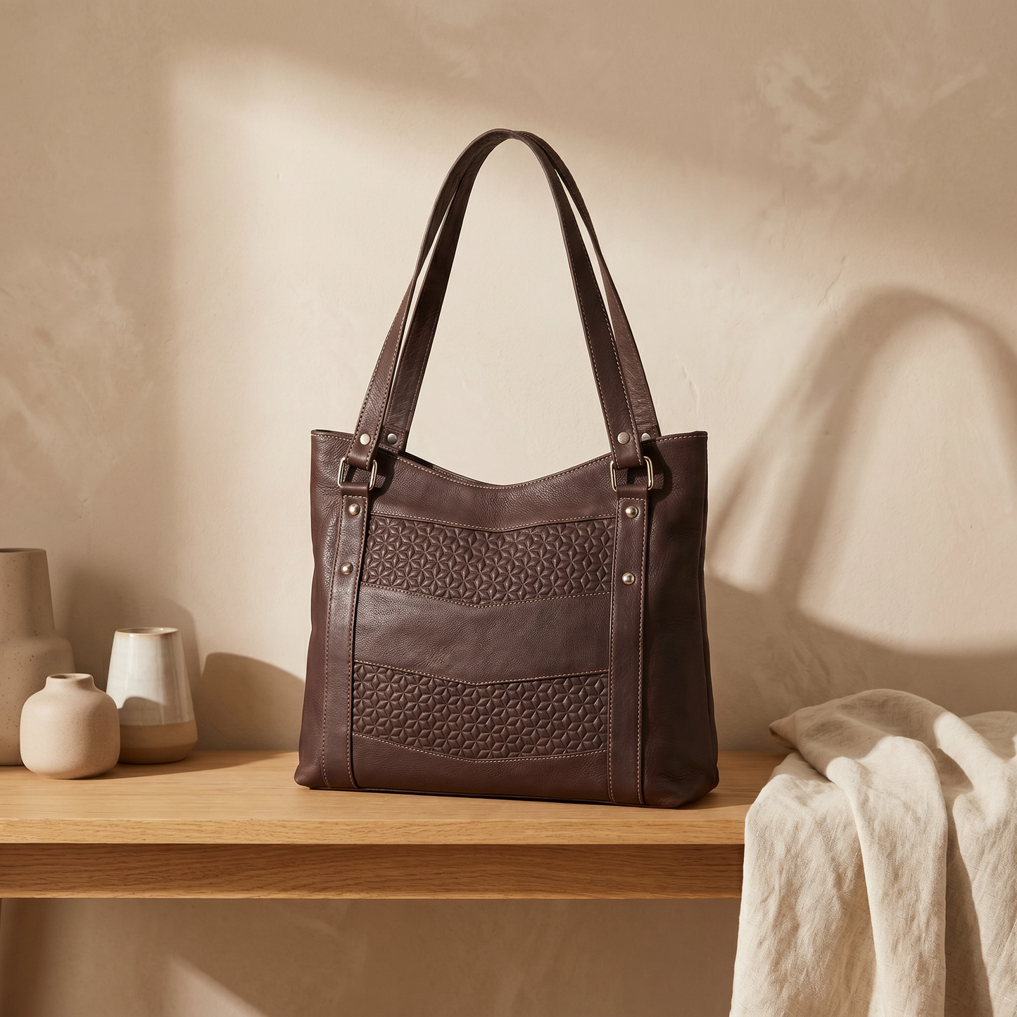Paw Drazzel Boutique Women Versatile, Inside Pockets, Lined Interior, Embossed Front Panel Leather Totes