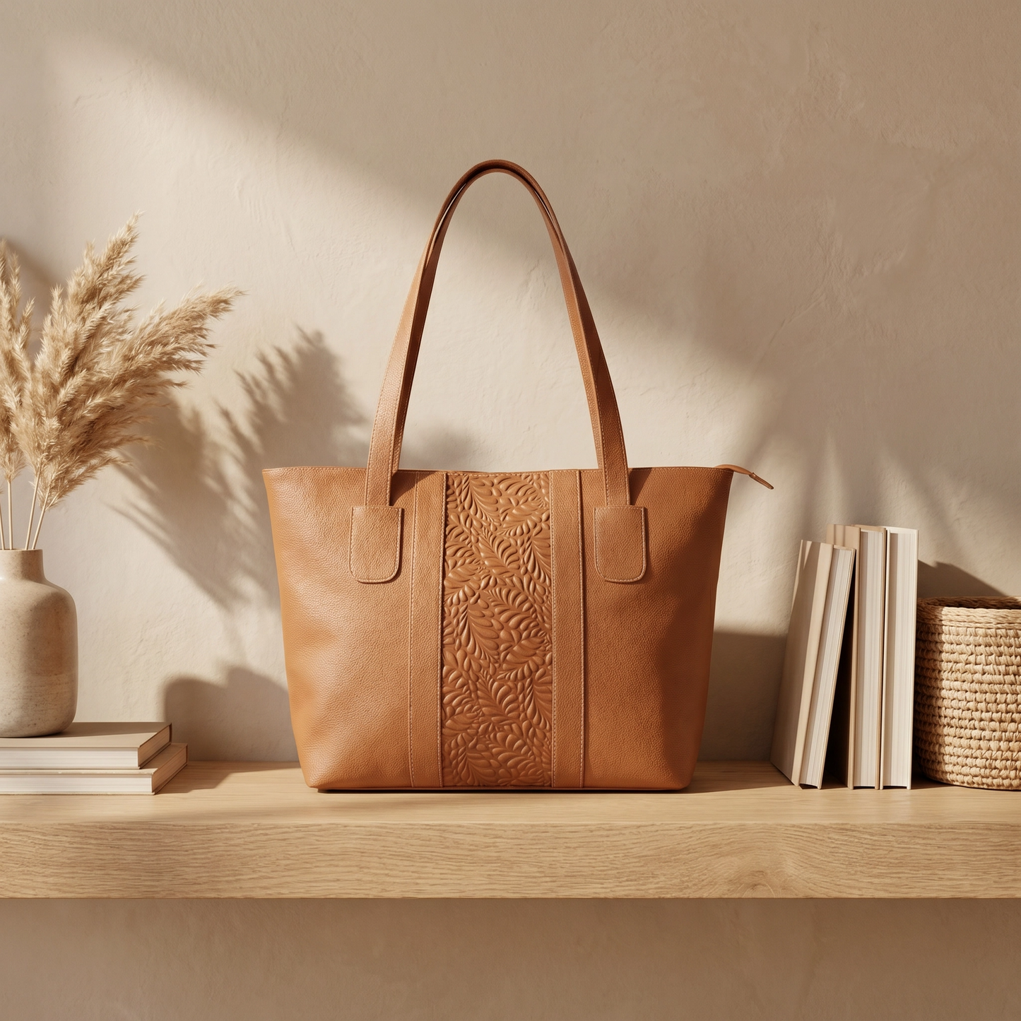 Paw Drazzel Boutique Women Versatile, Inside Pockets, Lined Interior, Embossed Front Panel Leather Totes