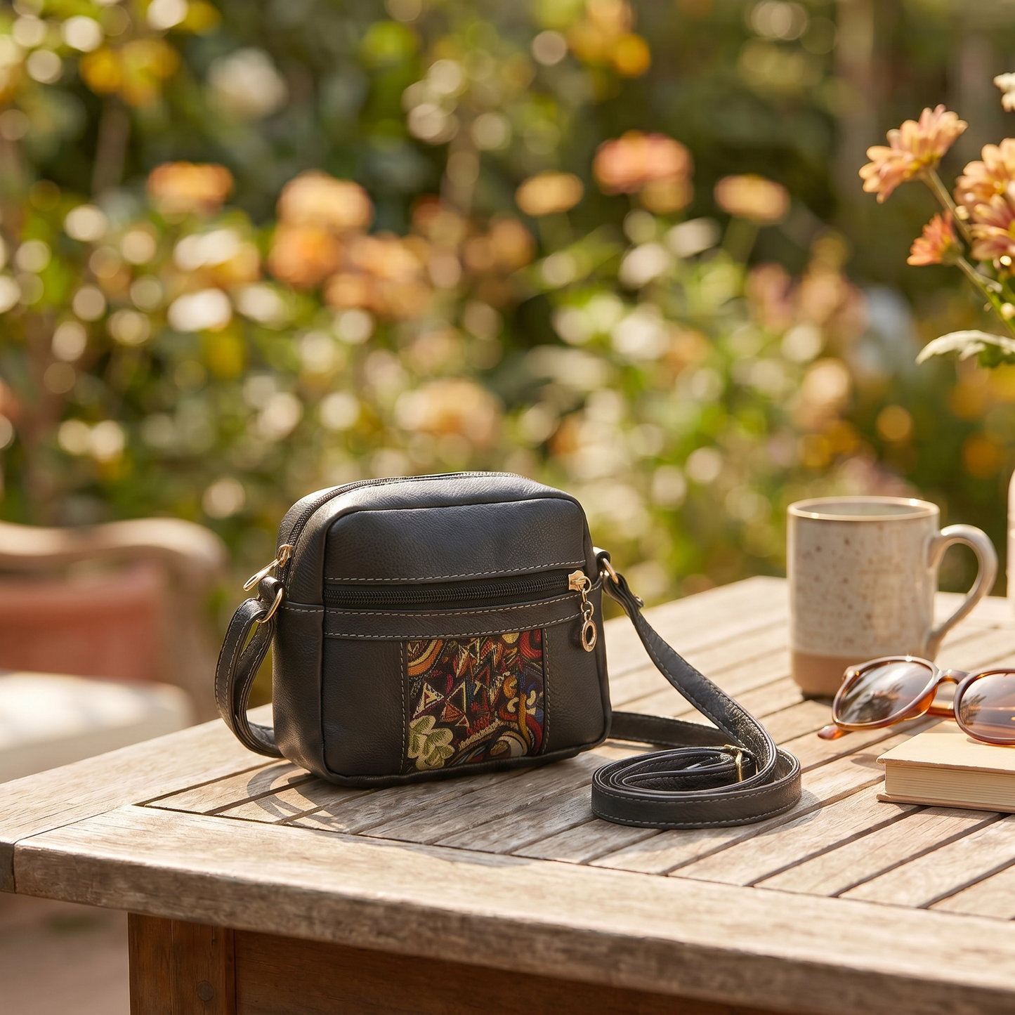 Paw Drazzel Boutique Women Versatile, External Pockets, Lined Interior, Artistic Accents, Leather Crossbody Purse