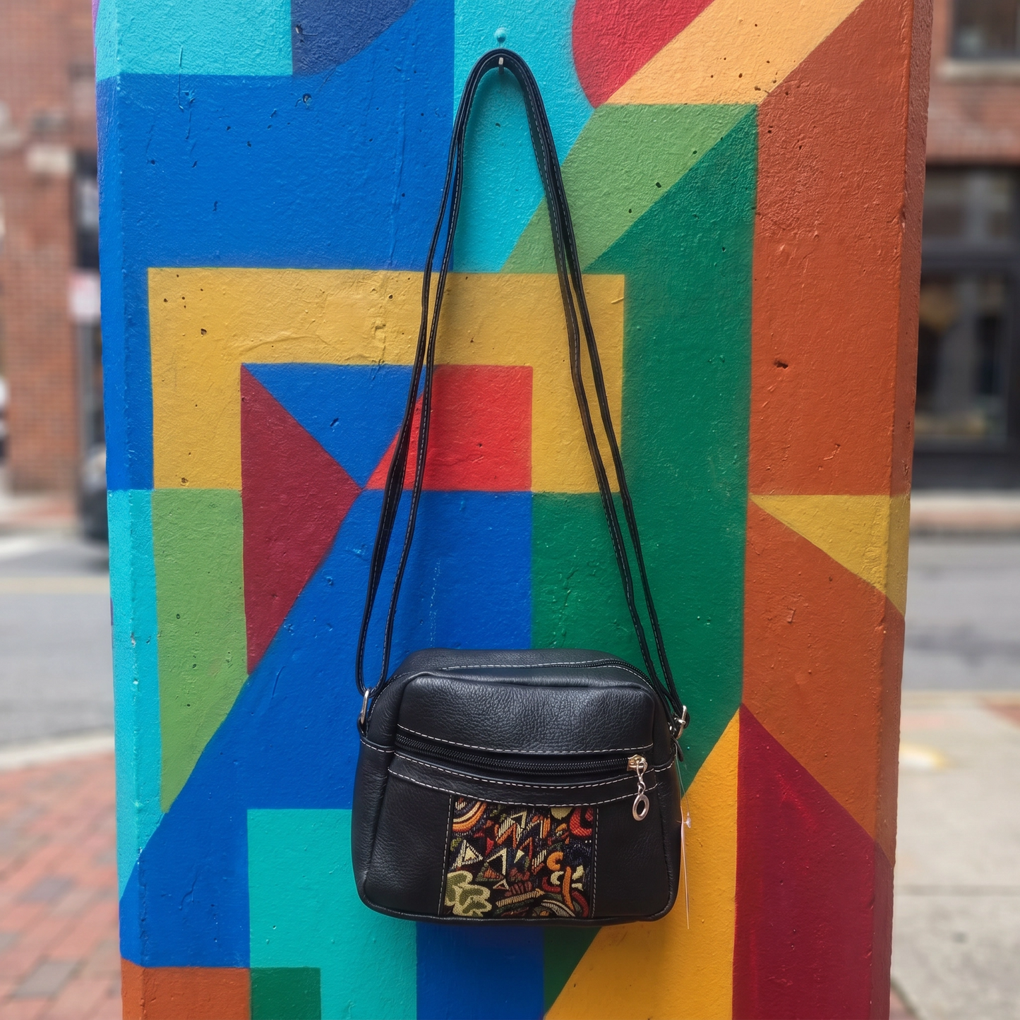 Paw Drazzel Boutique Women Versatile, External Pockets, Lined Interior, Artistic Accents, Leather Crossbody Purse