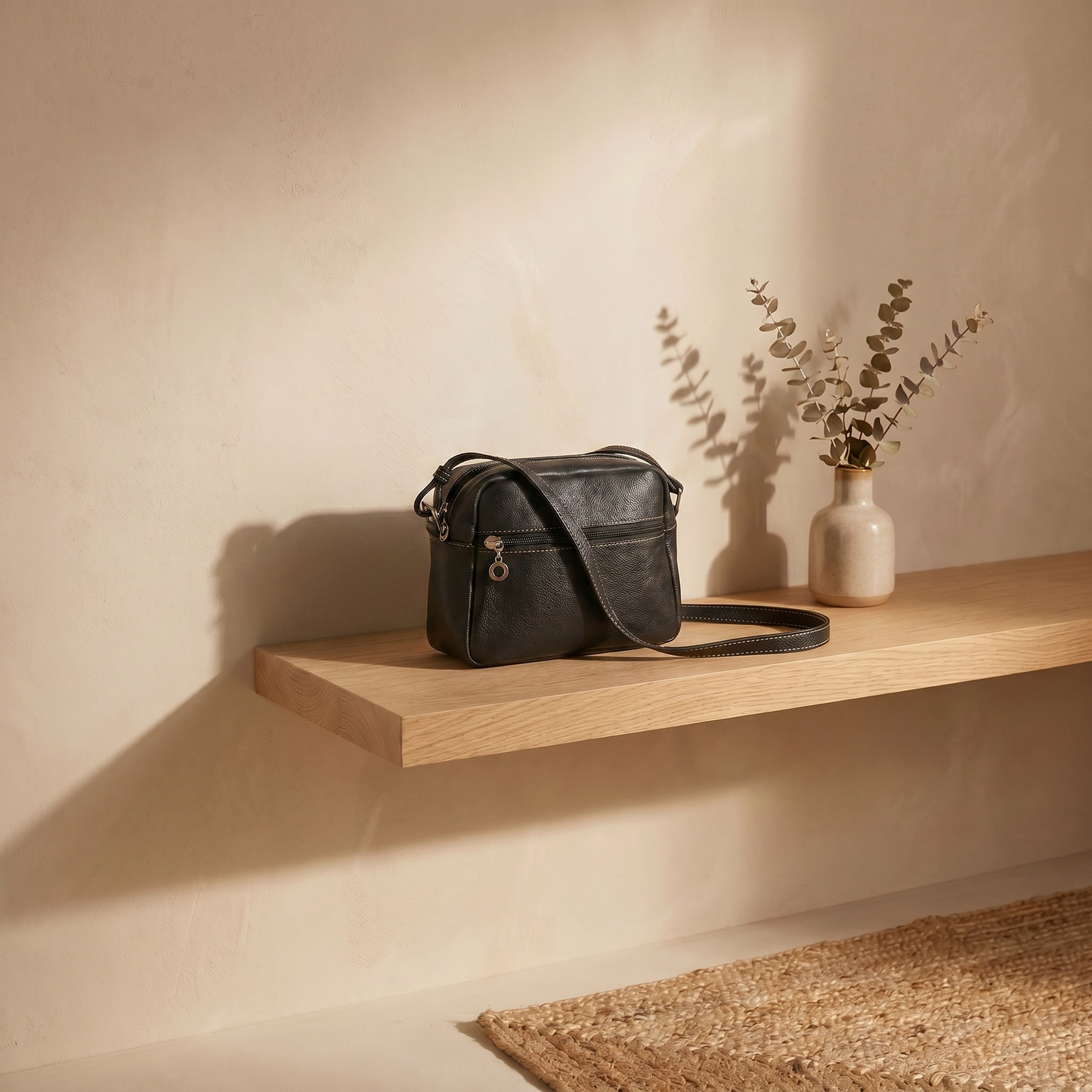 Paw Drazzel Boutique Women Versatile, External Pockets, Lined Interior, Artistic Accents, Leather Crossbody Purse