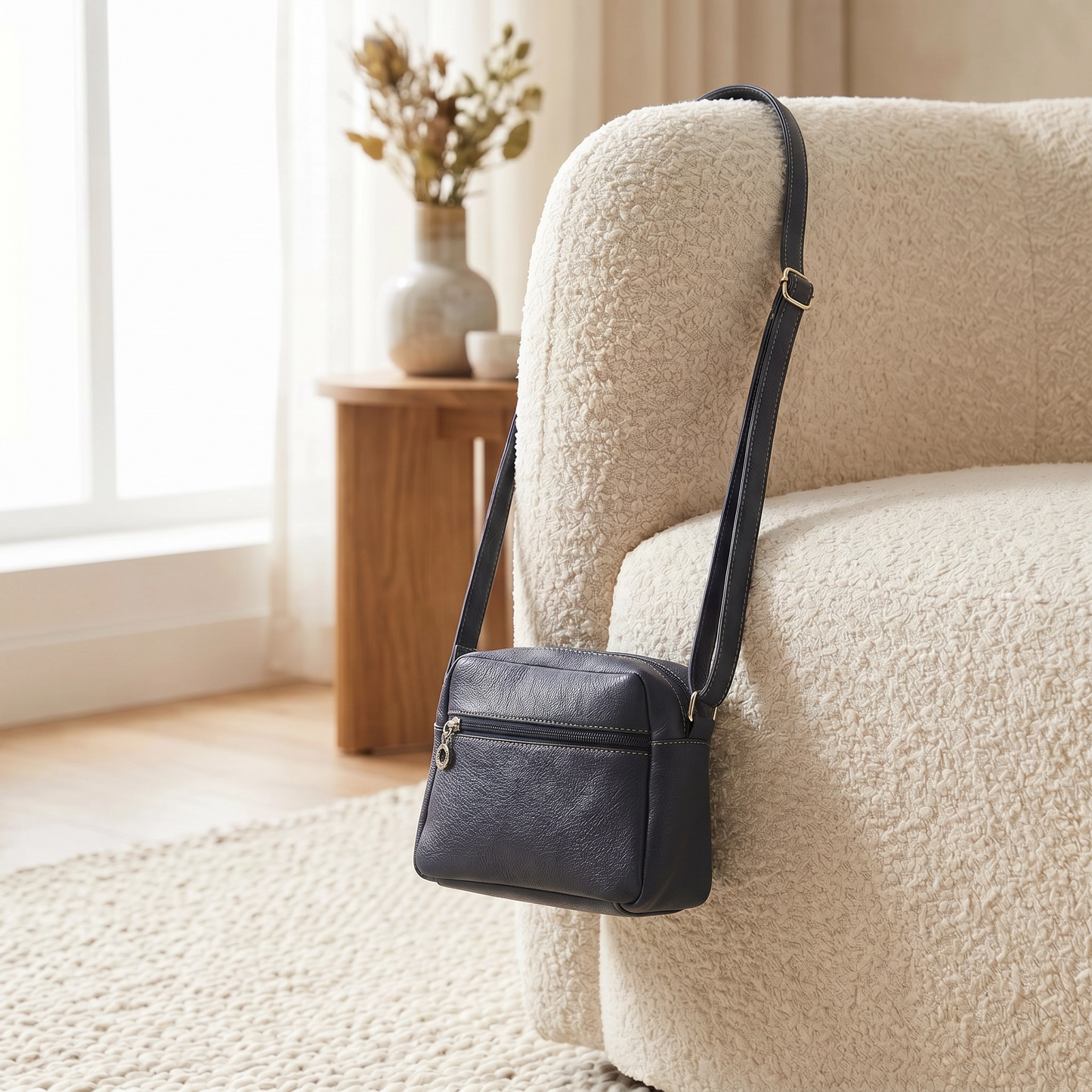 Paw Drazzel Boutique Women Versatile, External Pockets, Lined Interior, Artistic Accents, Leather Crossbody Purse