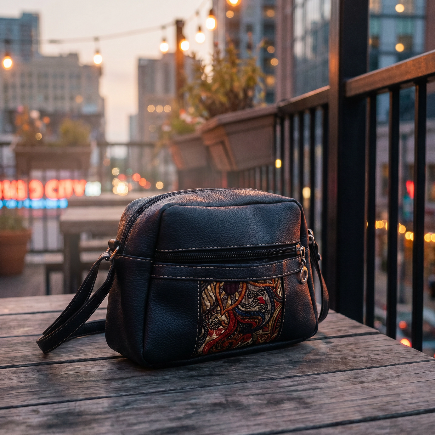 Paw Drazzel Boutique Women Versatile, External Pockets, Lined Interior, Artistic Accents, Leather Crossbody Purse
