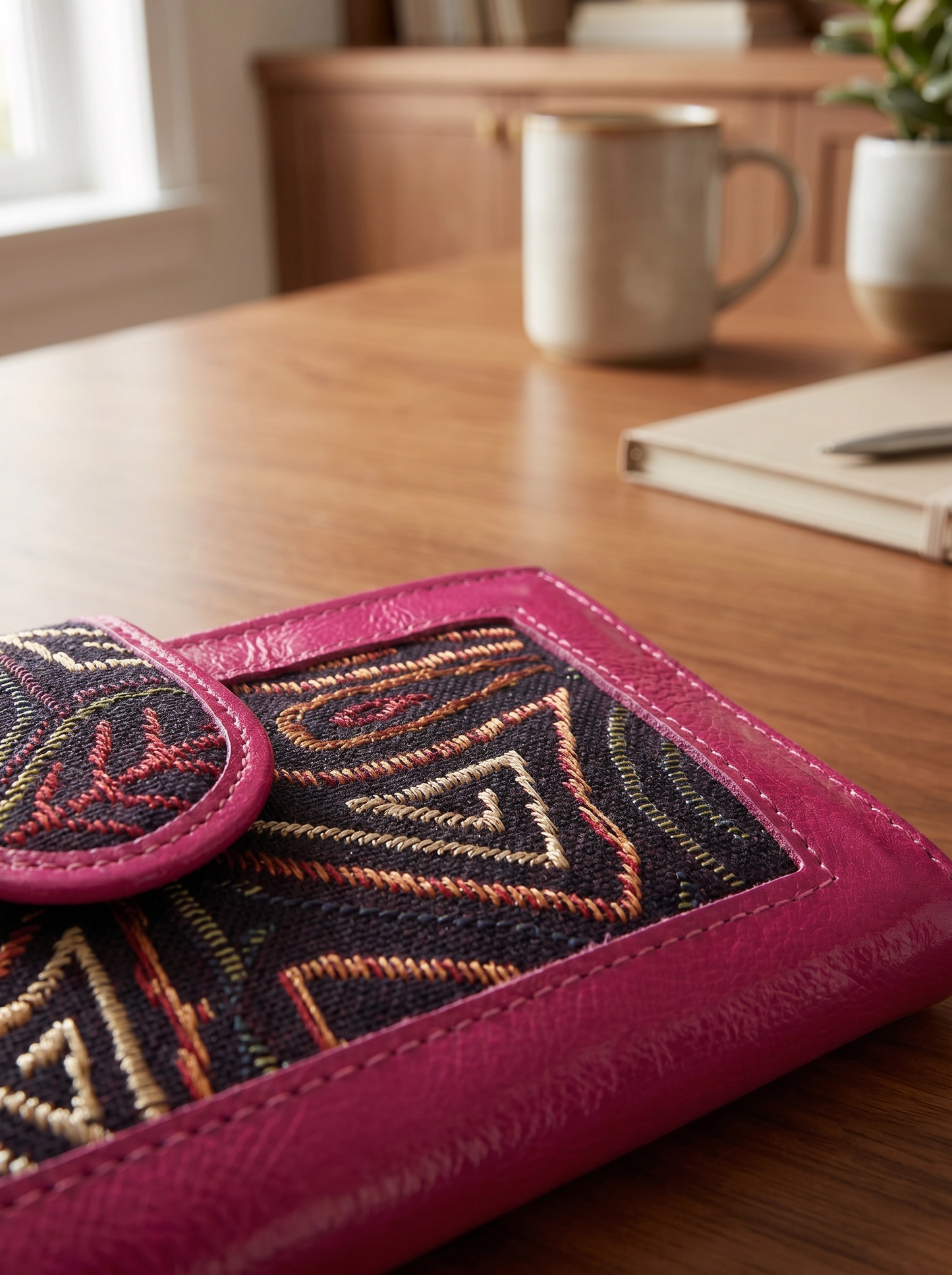 Paw Drazzel Boutique Women Versatile, Artisanal Aesthetic, Bright Leather Colors, Secure Closure, Optimized Interior Layout, Tapestry, Tri-Fold Wallet