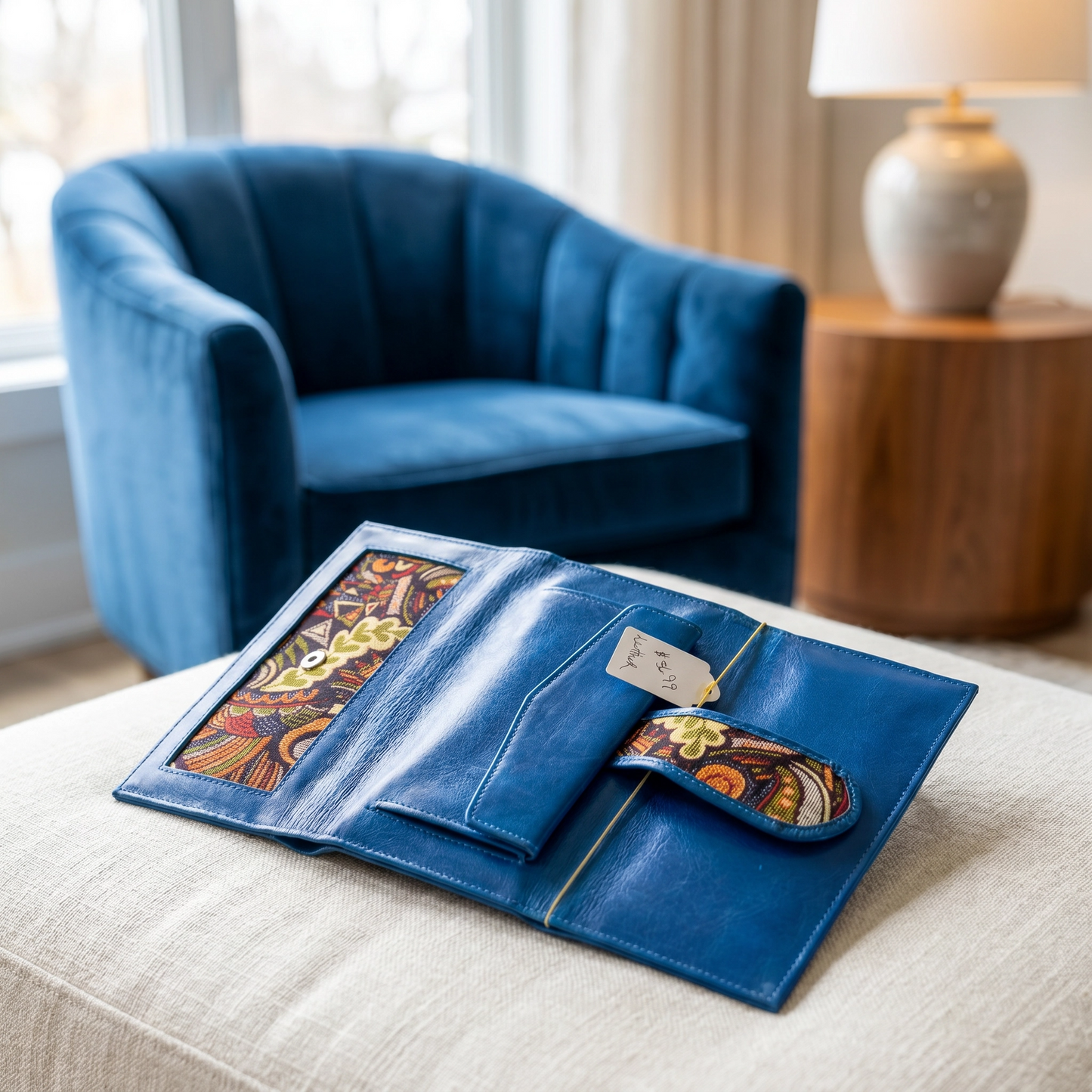 Paw Drazzel Boutique Women Versatile, Artisanal Aesthetic, Bright Leather Colors, Secure Closure, Optimized Interior Layout, Tapestry, Tri-Fold Wallet