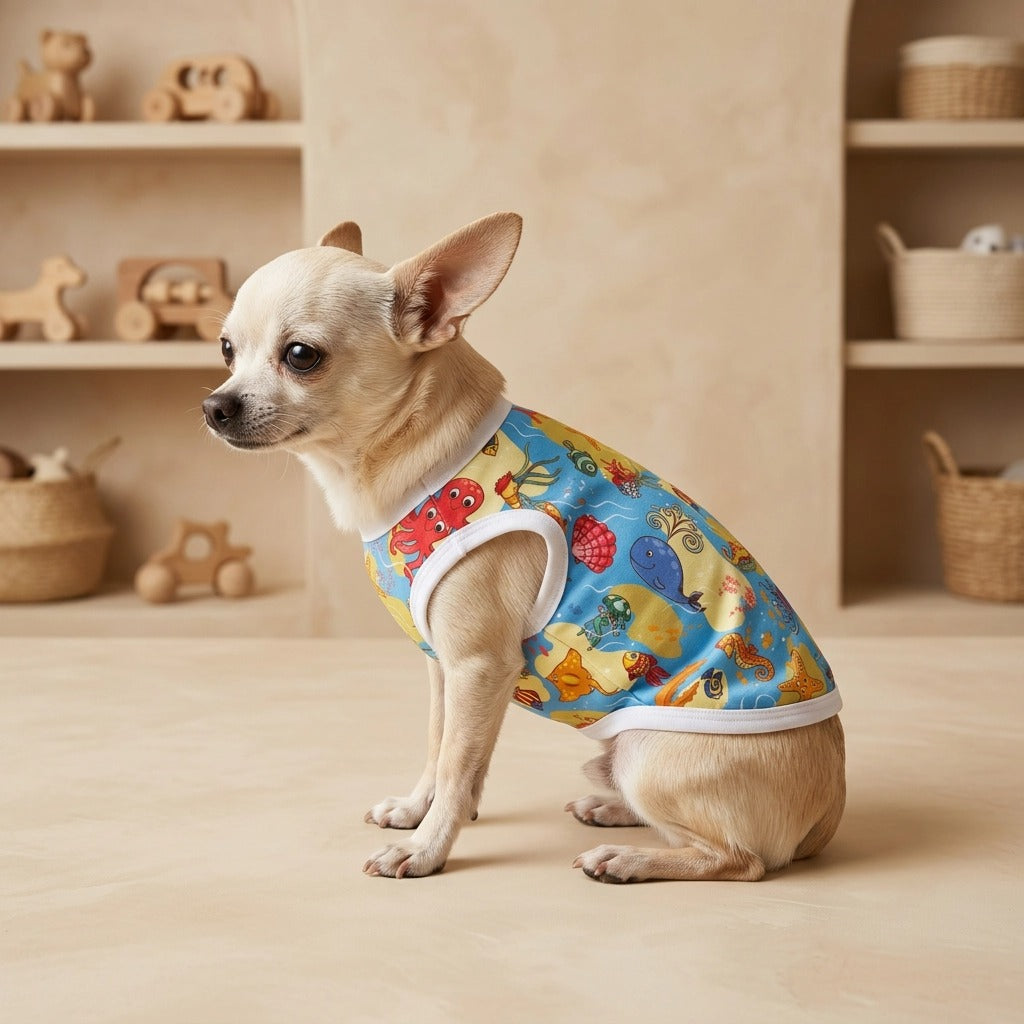 Paw Drazzel Boutique Pet's Stretchable, Printed Small Shirts