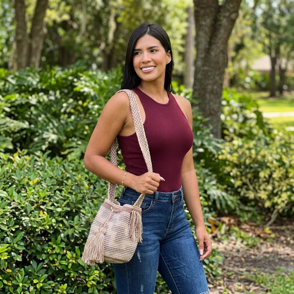 Paw Drazzel Boutique Women's, Hypoallergenic, Handmade, Versatile, Lined Interior, Wool Bucket Bag
