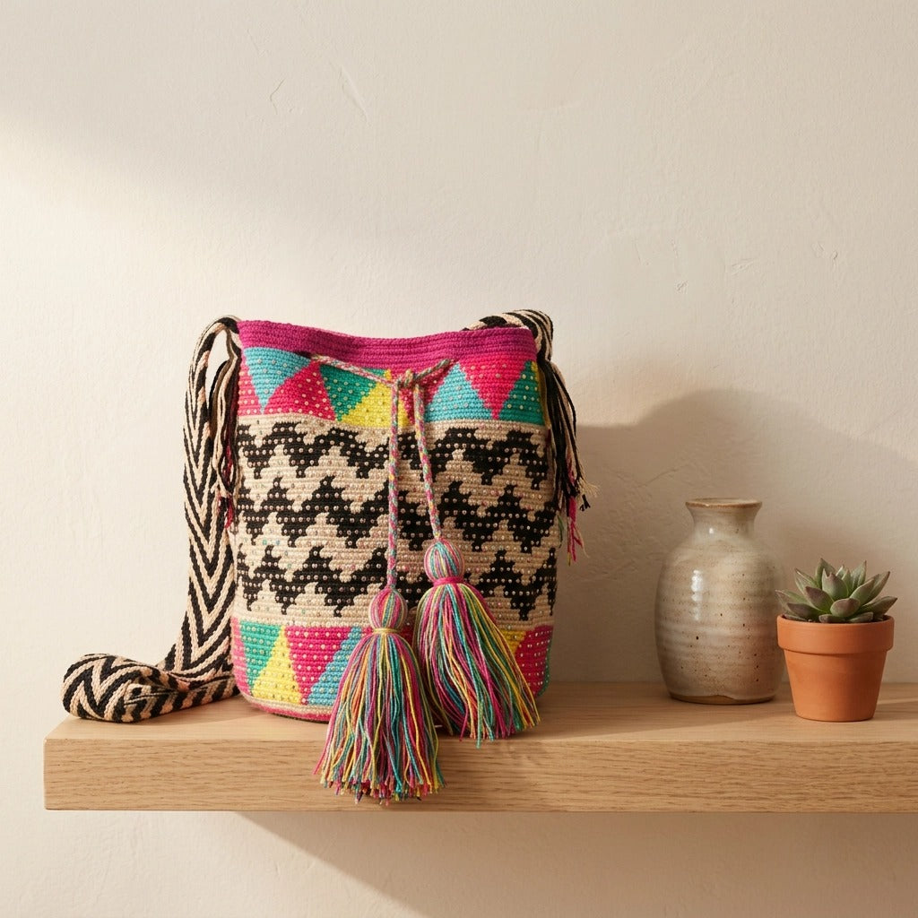 Paw Drazzel Boutique Women's, Hypoallergenic, Handmade, Versatile, Lined Interior, Wool Bucket Bag