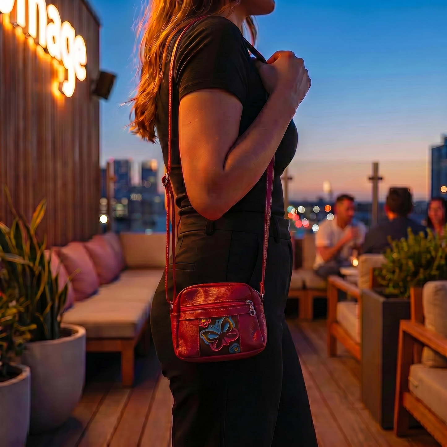 Paw Drazzel Boutique Women Versatile, External Pockets, Lined Interior, Artistic Accents, Leather Crossbody Purse