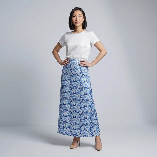 Paw Drazzel Boutique Women's Casual Wear, Tiered Construction, Flat Front Panel, Straight Hemline, Back Zipper, Straight Maxi Skirt