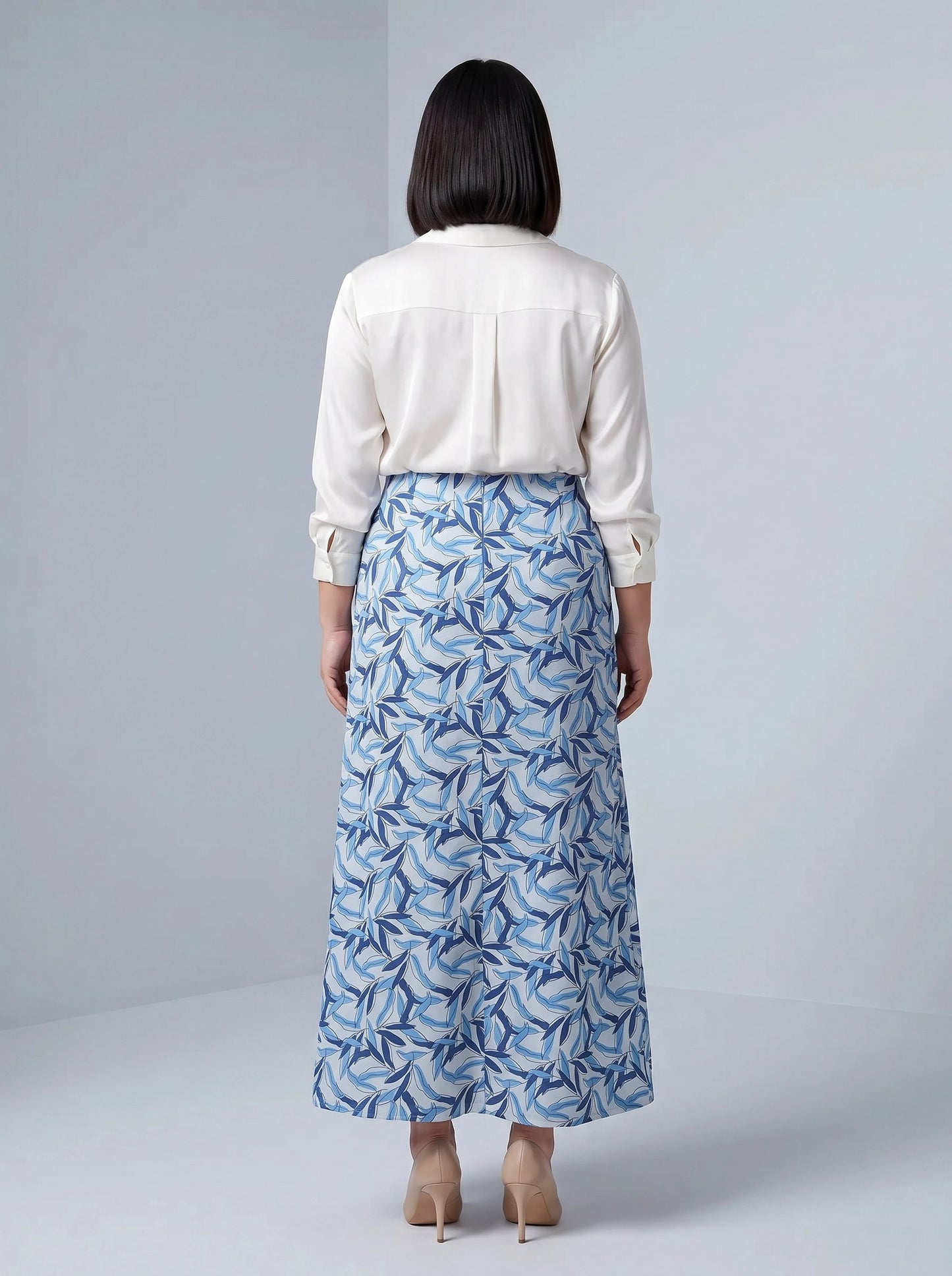 Paw Drazzel Boutique Women's Casual Wear, Tiered Construction, Flat Front Panel, Straight Hemline, Back Zipper, Straight Maxi Skirt